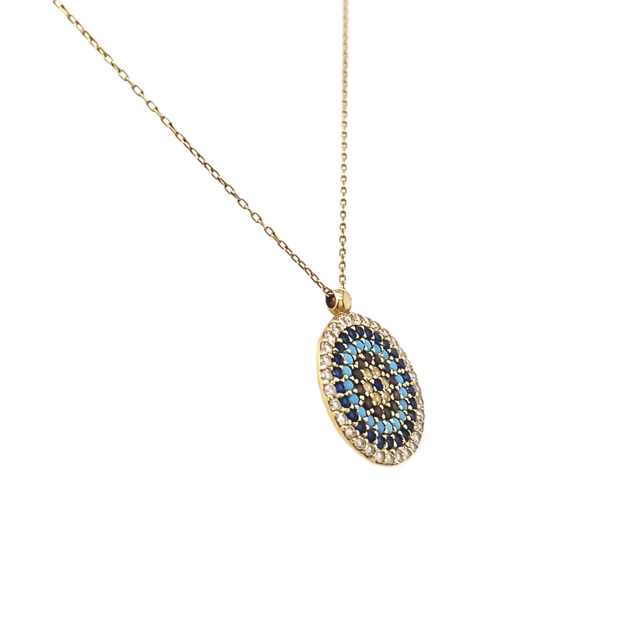 Halskette mit Anhänger Gelbgold 585 ca.44,5cm Schmucksteine