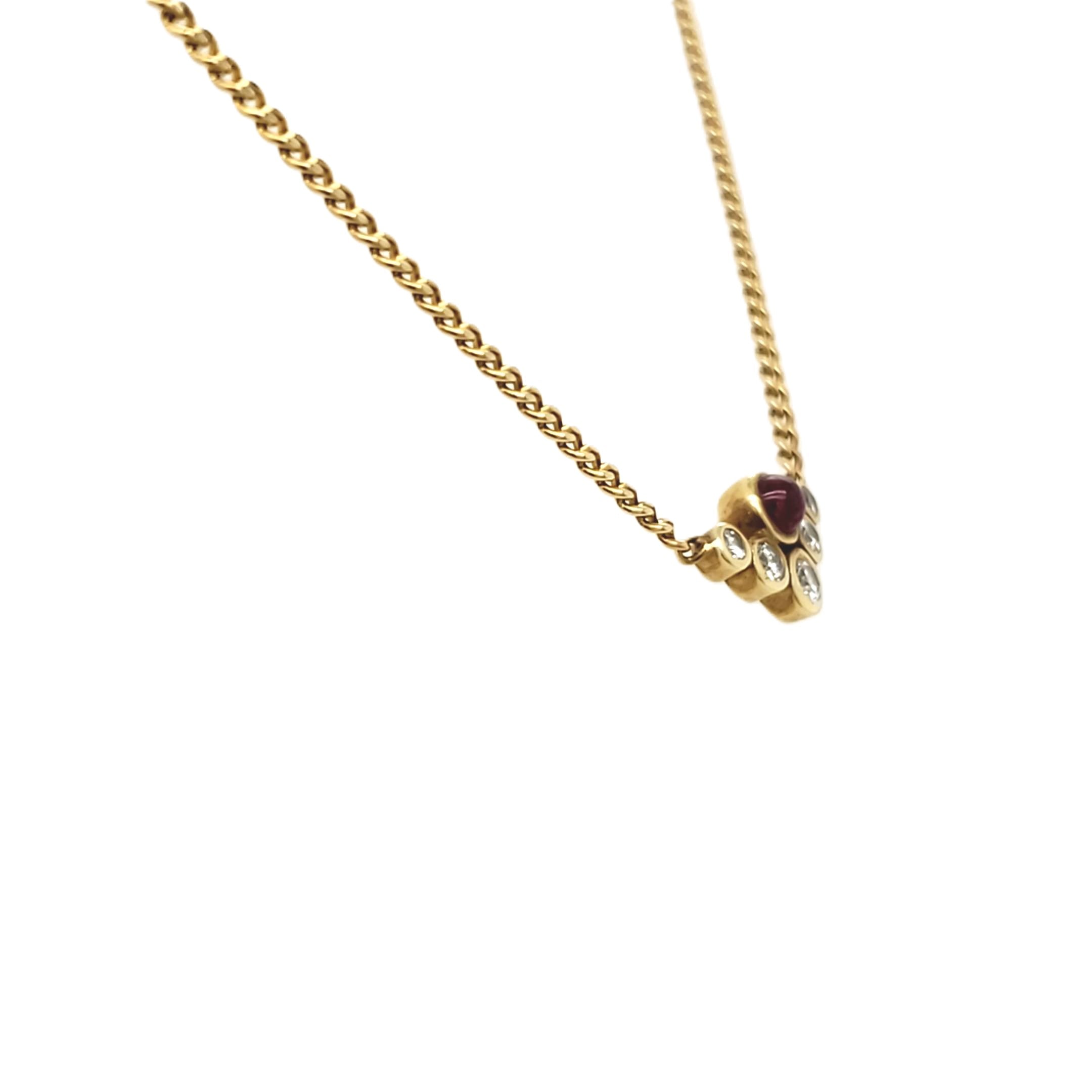 Collier Gelbgold 585 ca.40-42cm Brillanten Rubin