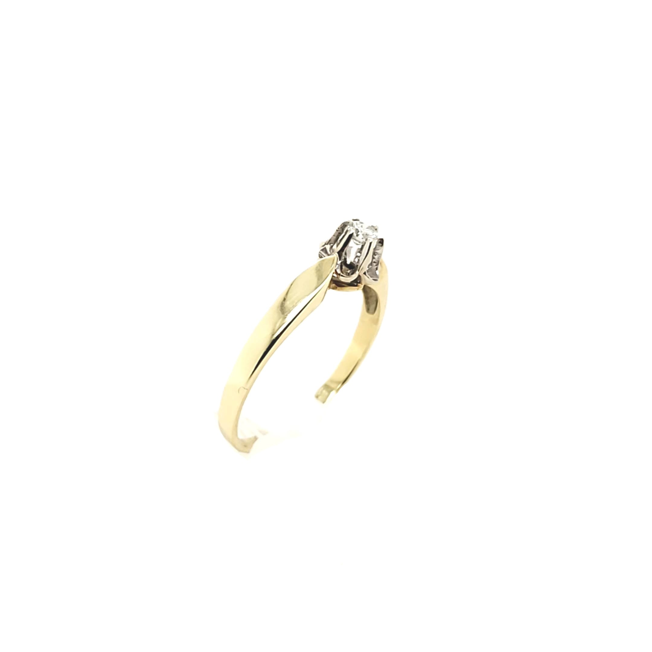 Ring Gelb/Weißgold 585 Brilliant Gr.57