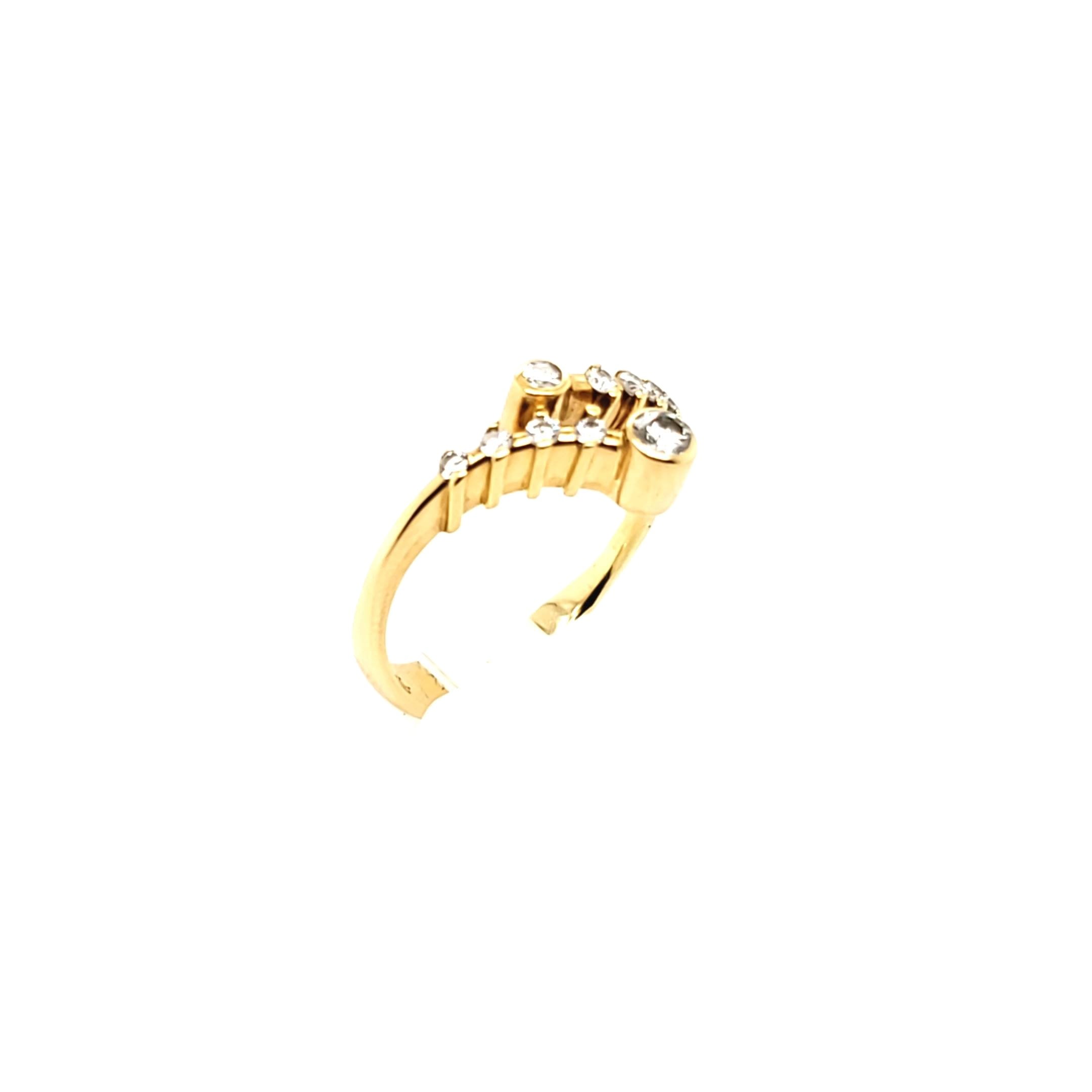 Damen Ring Gelb Gold 750 18kt 10 Brillanten ca.023ct