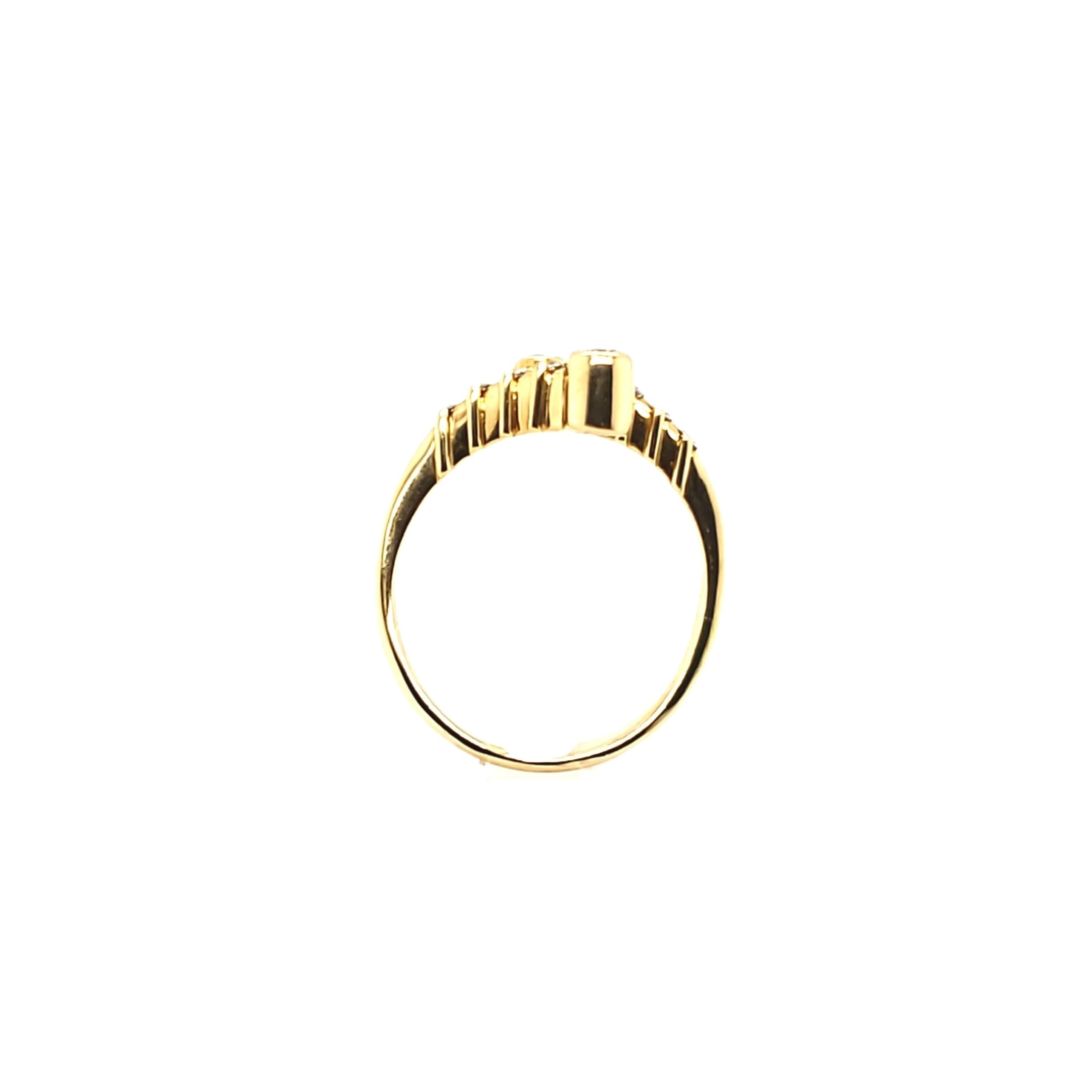 Damen Ring Gelb Gold 750 18kt 10 Brillanten ca.023ct