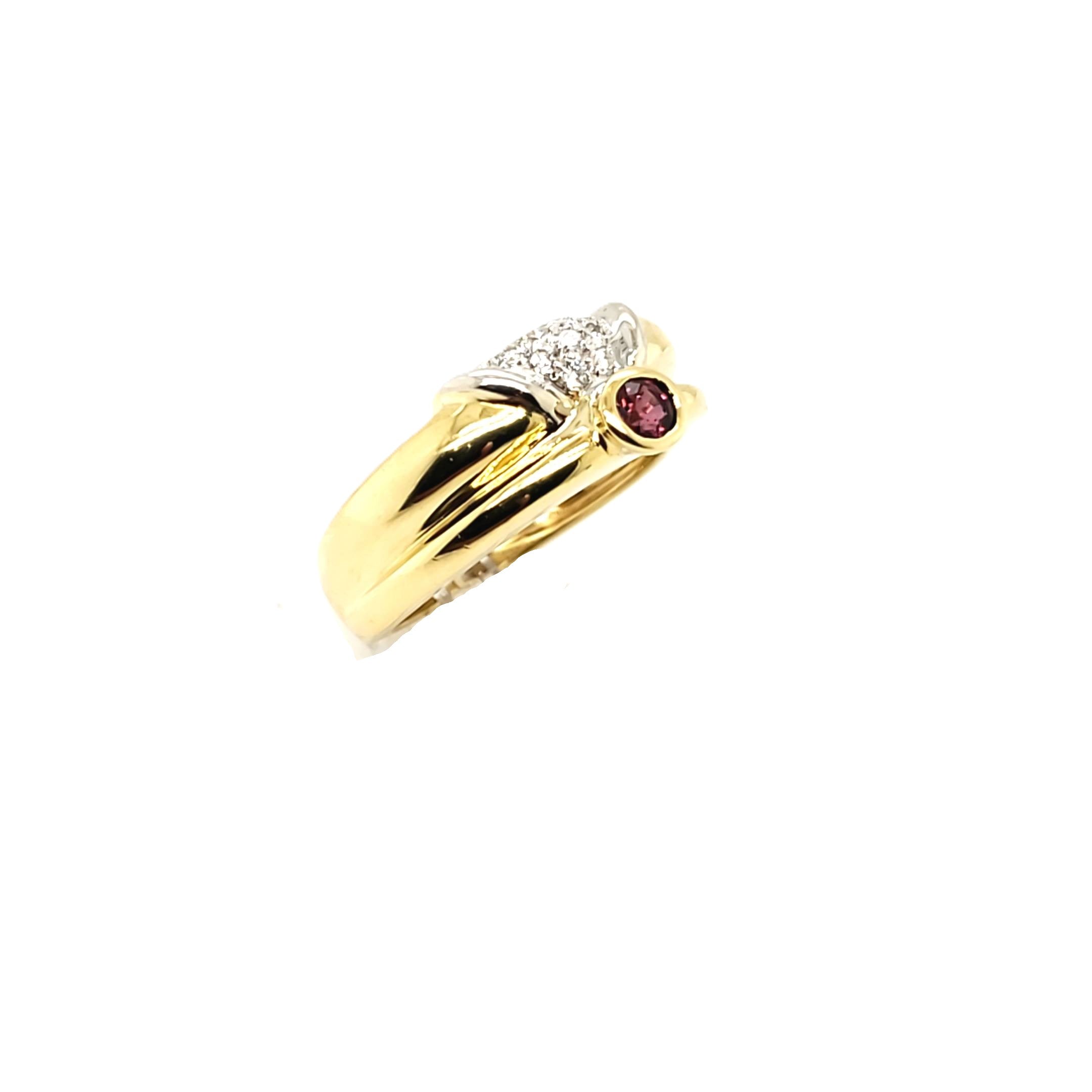 Damenring Gelbgold Weißgold 750 mit Brillanten Gr.55
