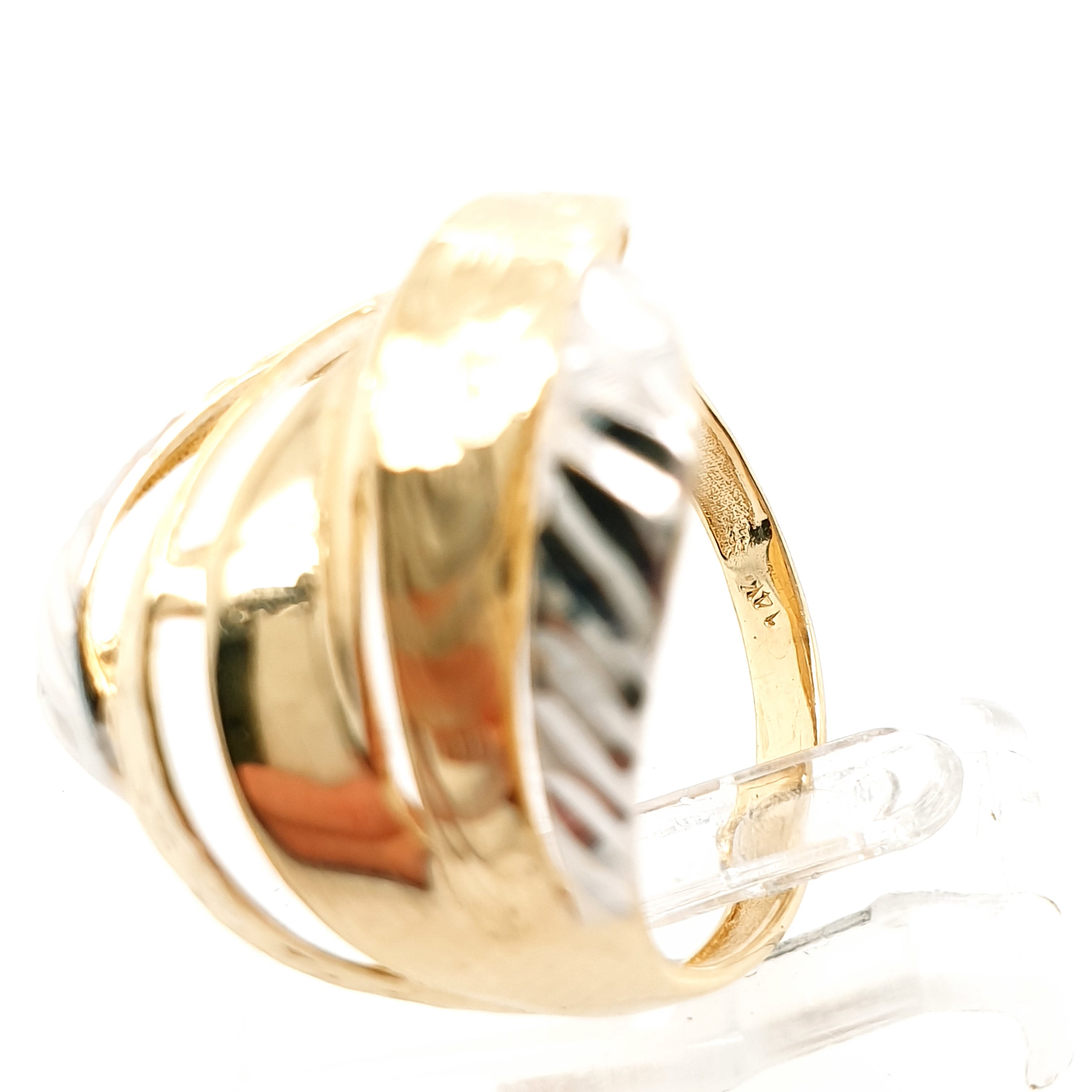 Ring Goldring 585/14kt Gelbgold Weißgold Gr.58