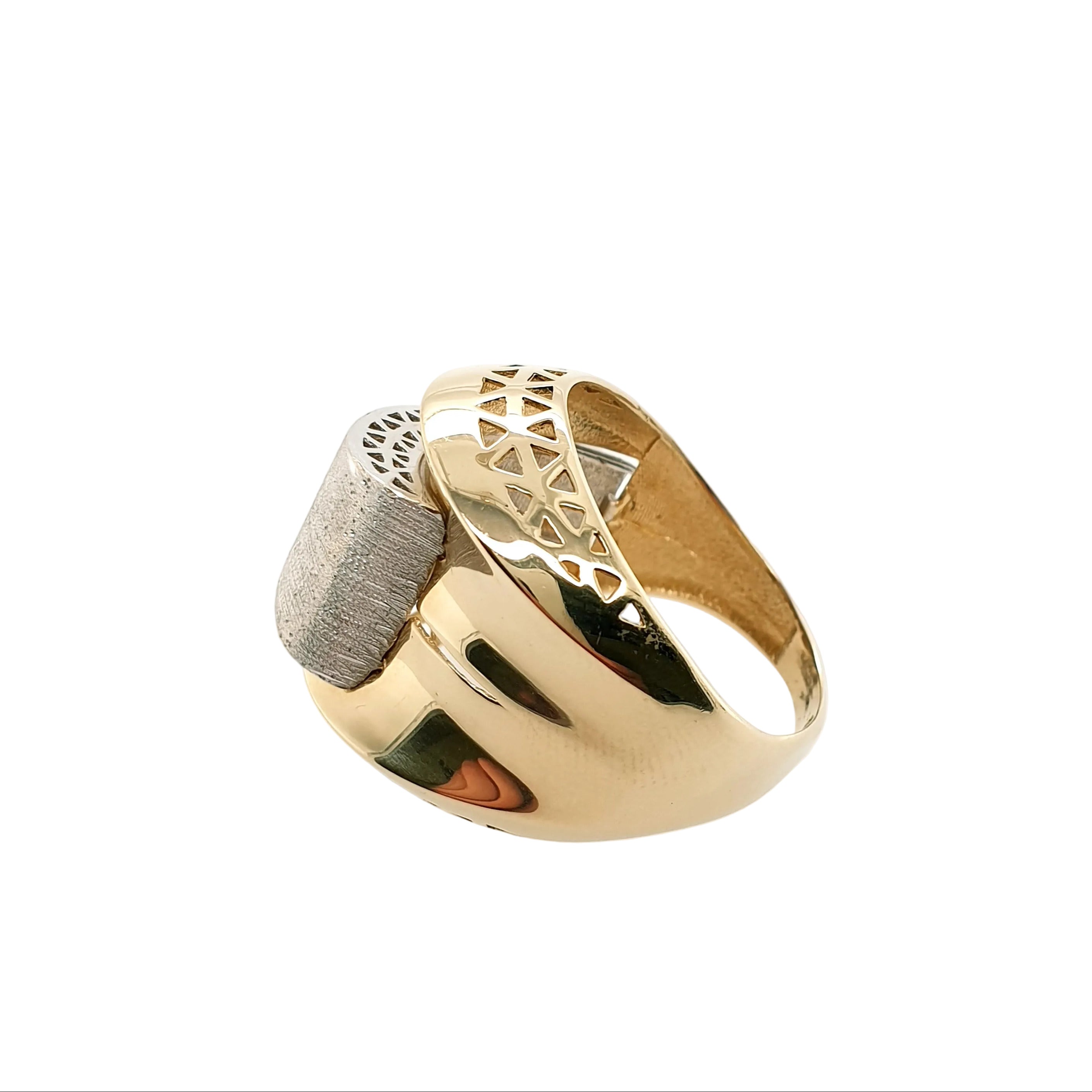 Ring Goldring 585/14kt Gelbgold Weißgold Gr.59