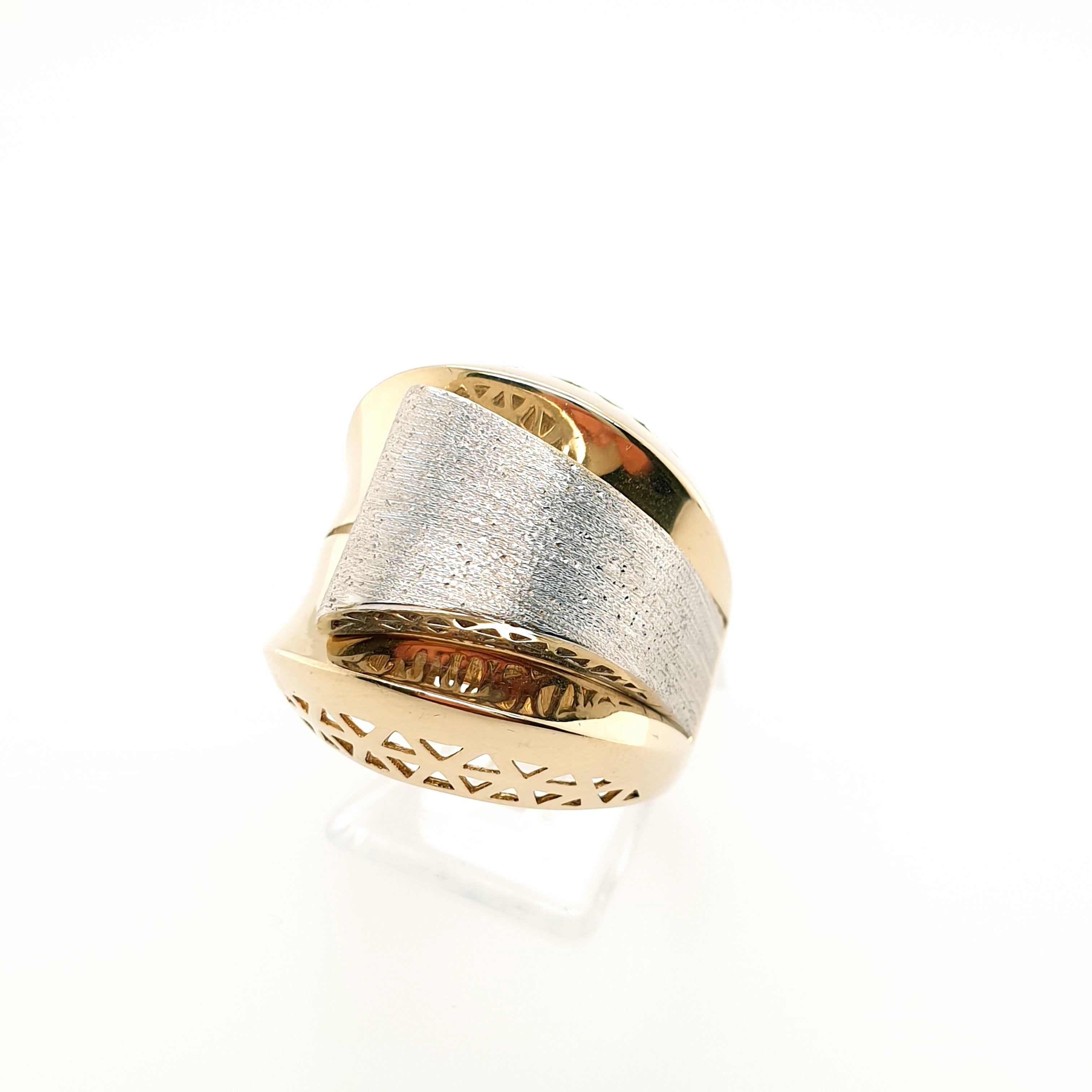 Ring Goldring 585/14kt Gelbgold Weißgold Gr.59