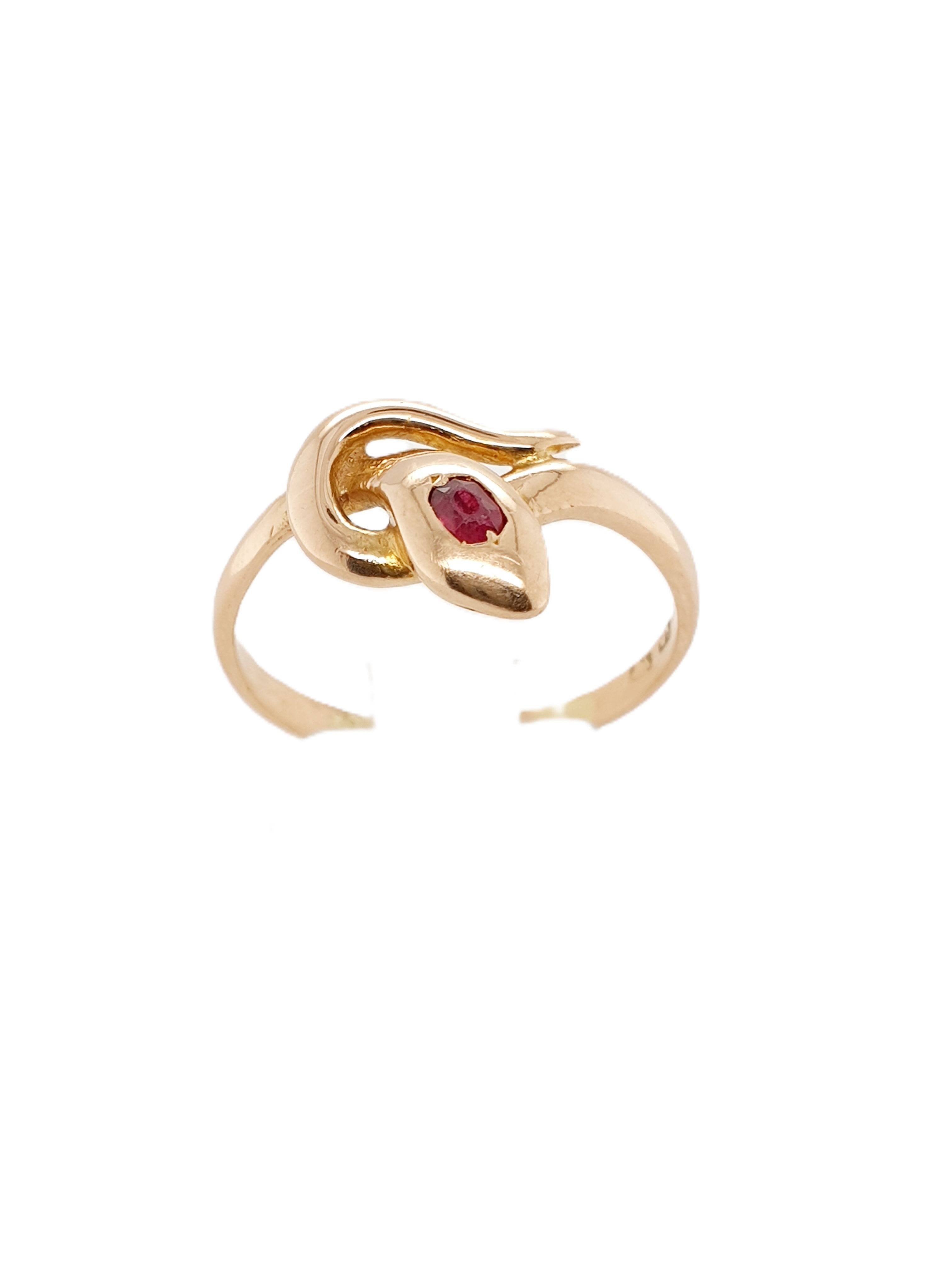 Gold Ring 750/18kt Gr.60 Rotgold Schlange