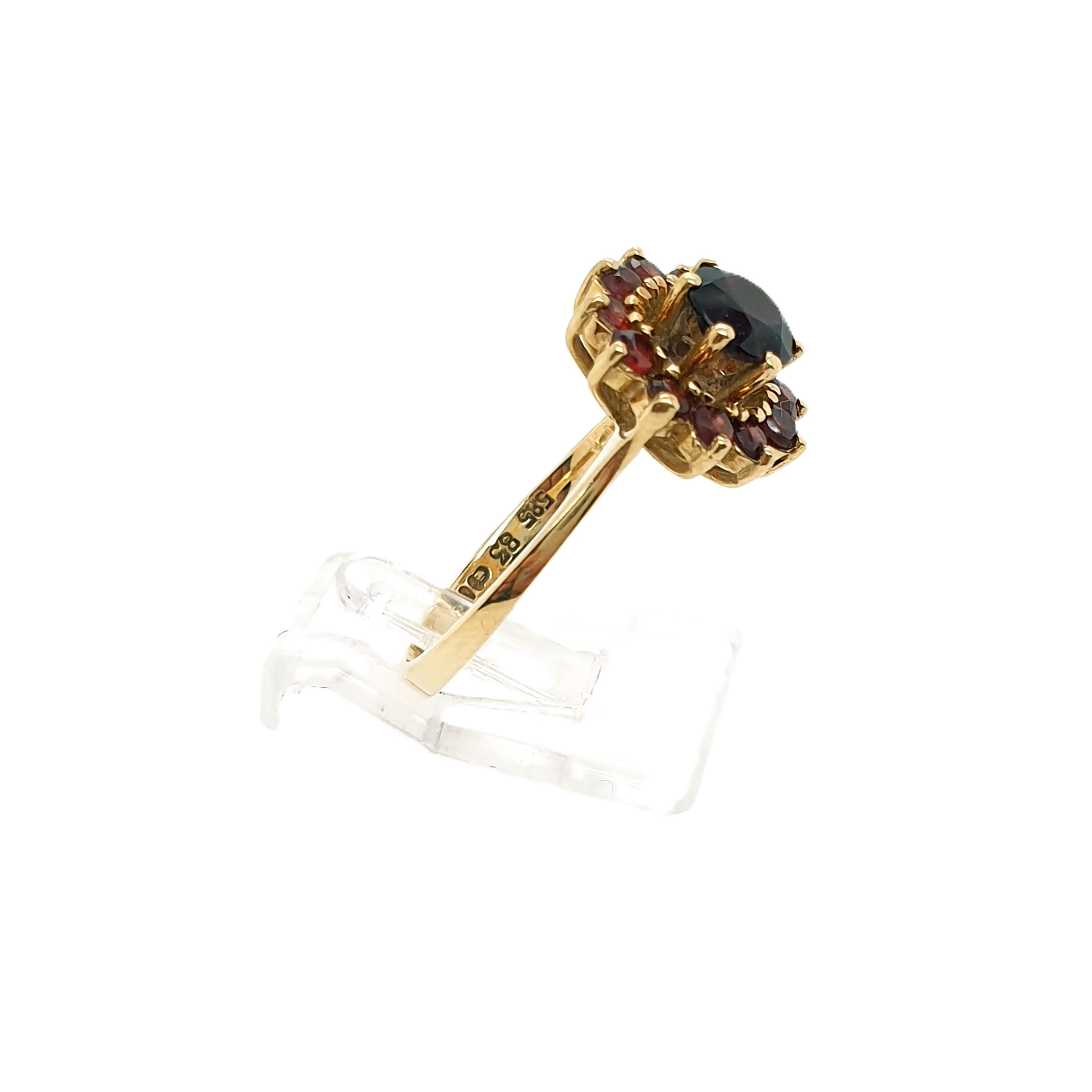 Ring Goldring rote Farbsteine 585/14 Karat Gelbgold Gr.56
