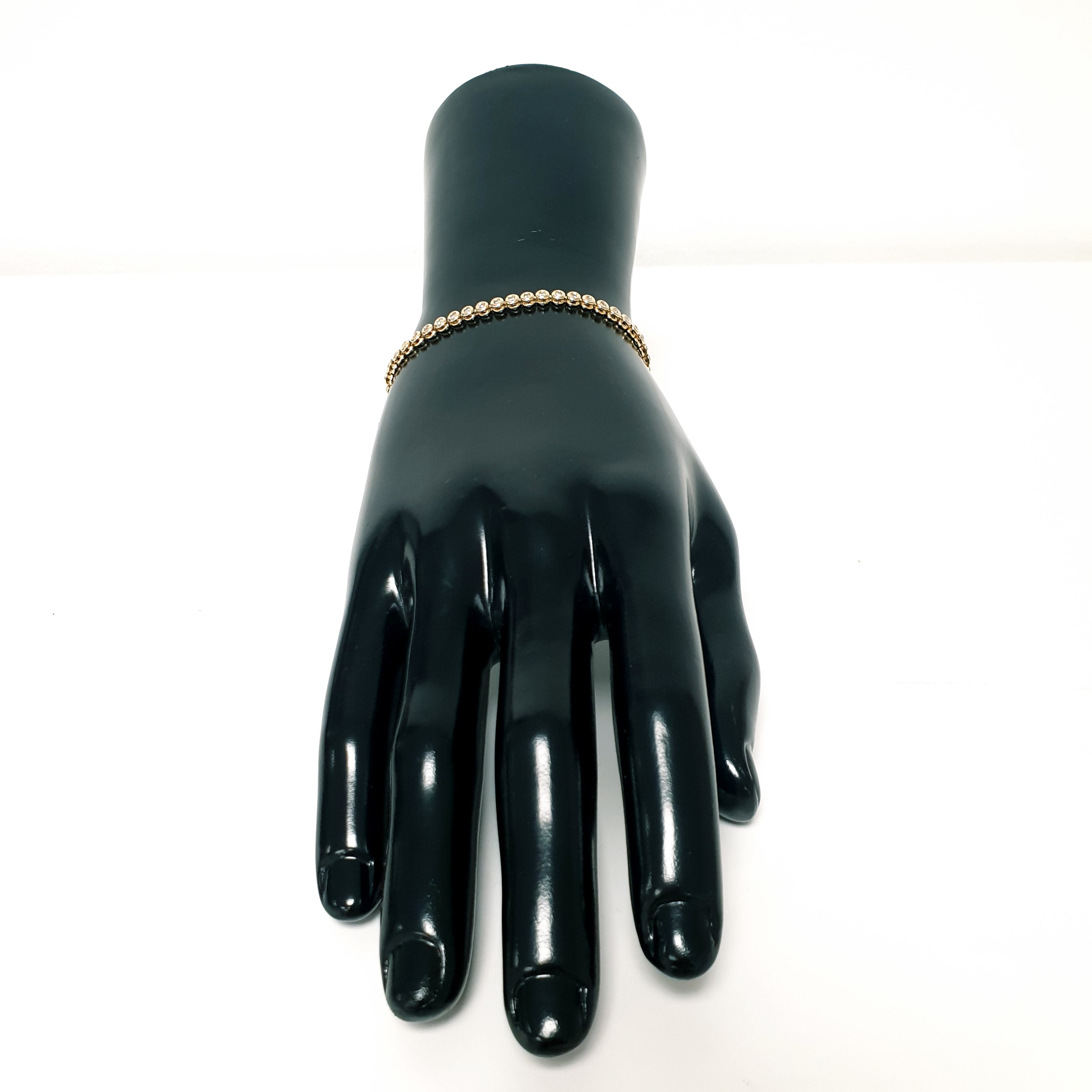 Tennisarmband Brillanten 585 Gelbgold 14kt L: 20cm