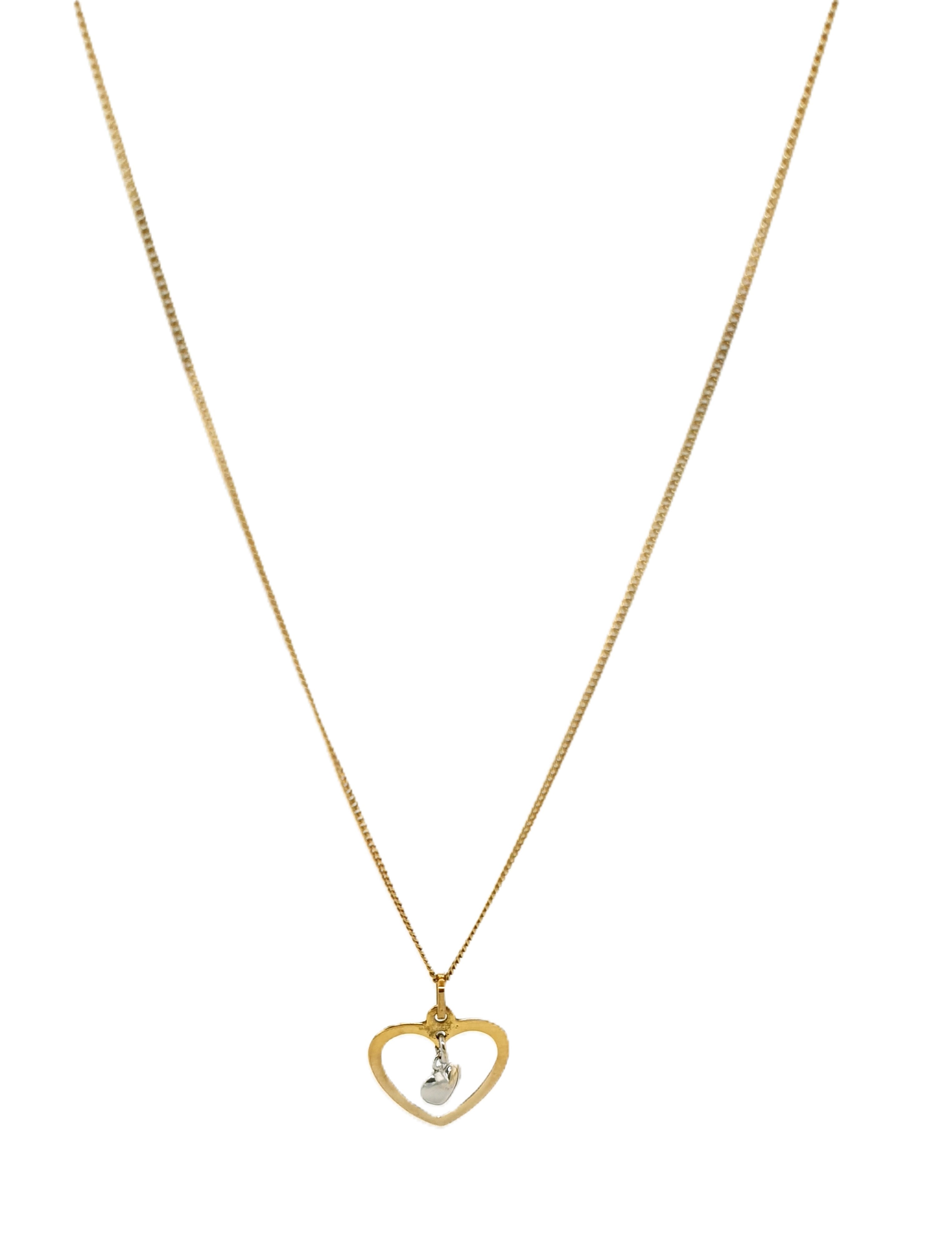 Gold Kette 333/8kt mit Herzanhänger 45cm