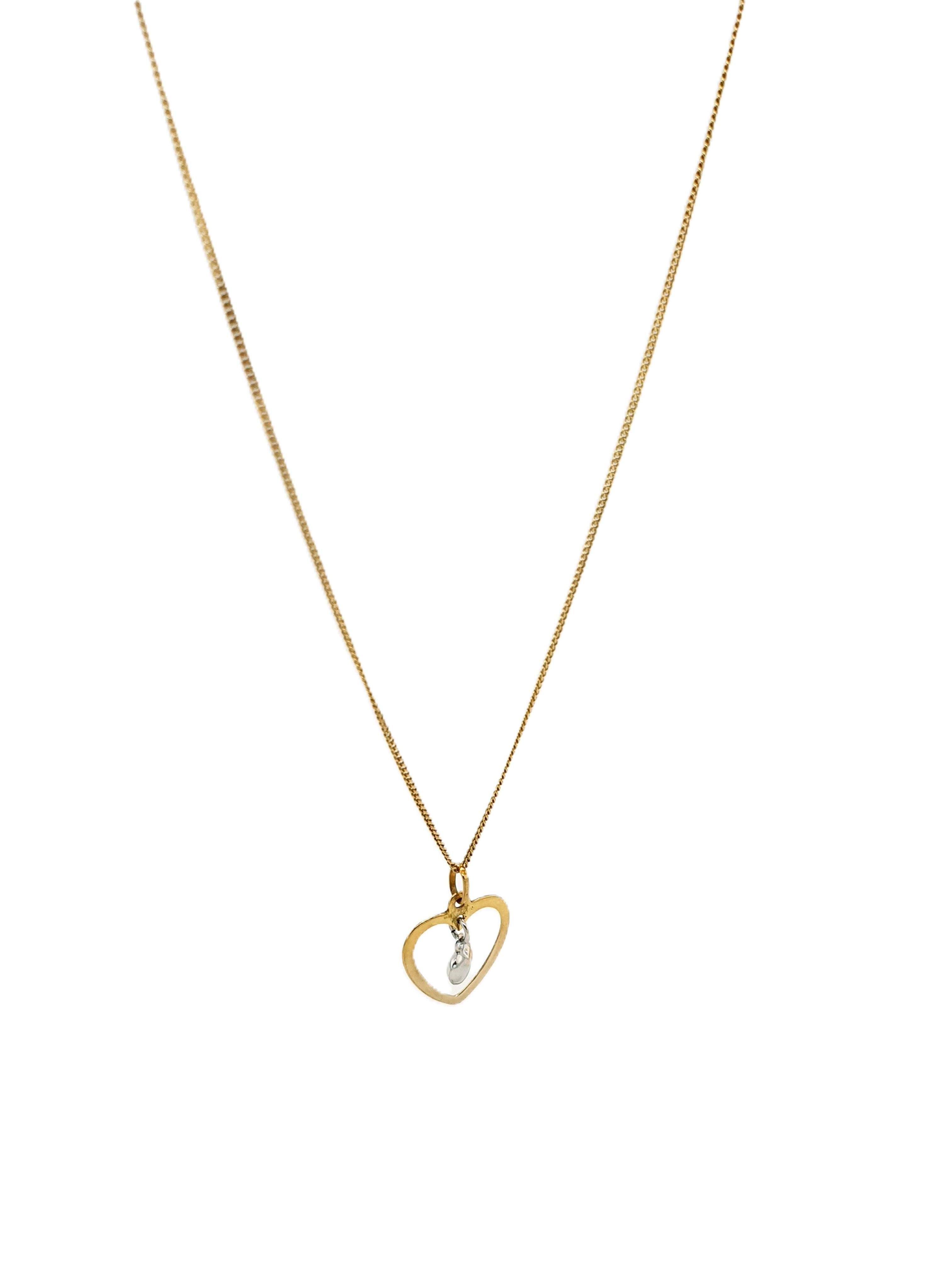 Gold Kette 333/8kt mit Herzanhänger 45cm