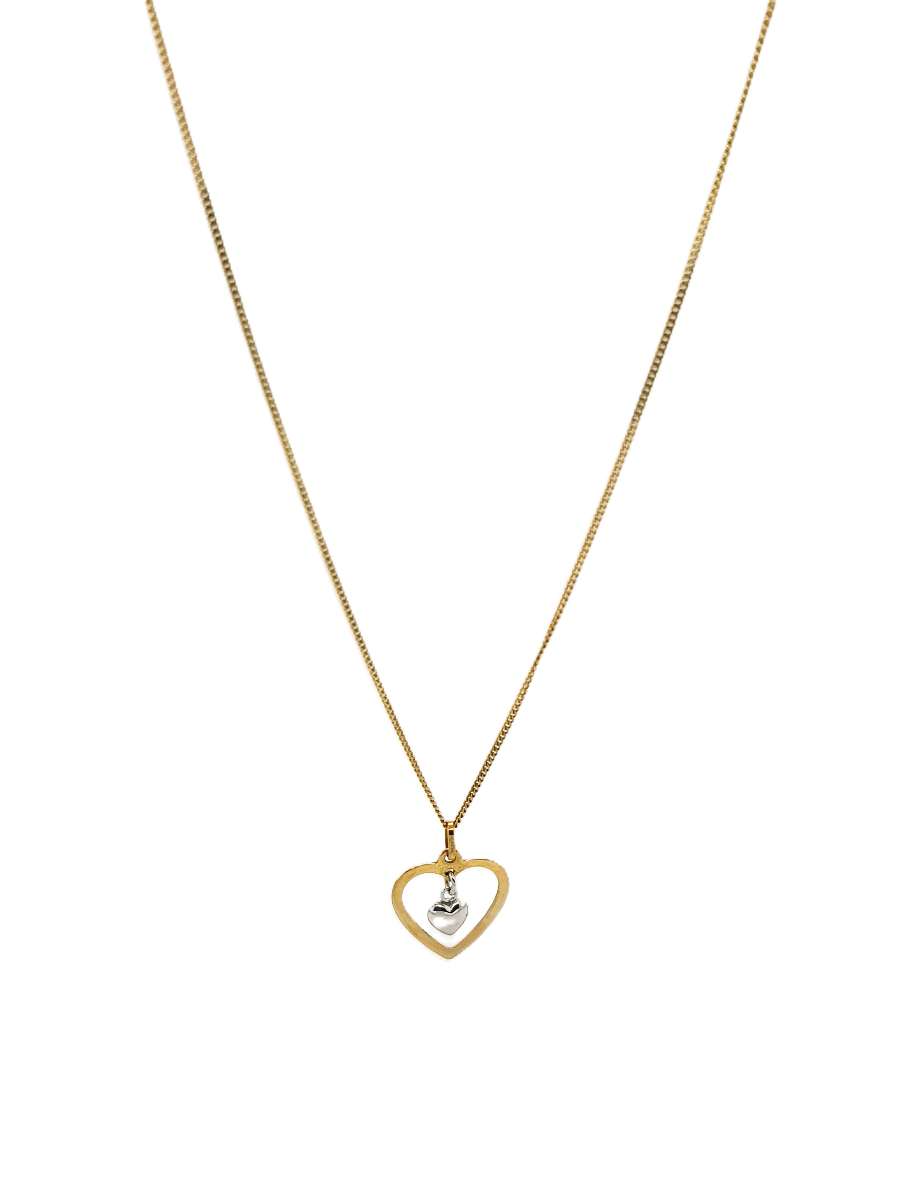 Gold Kette 333/8kt mit Herzanhänger 45cm