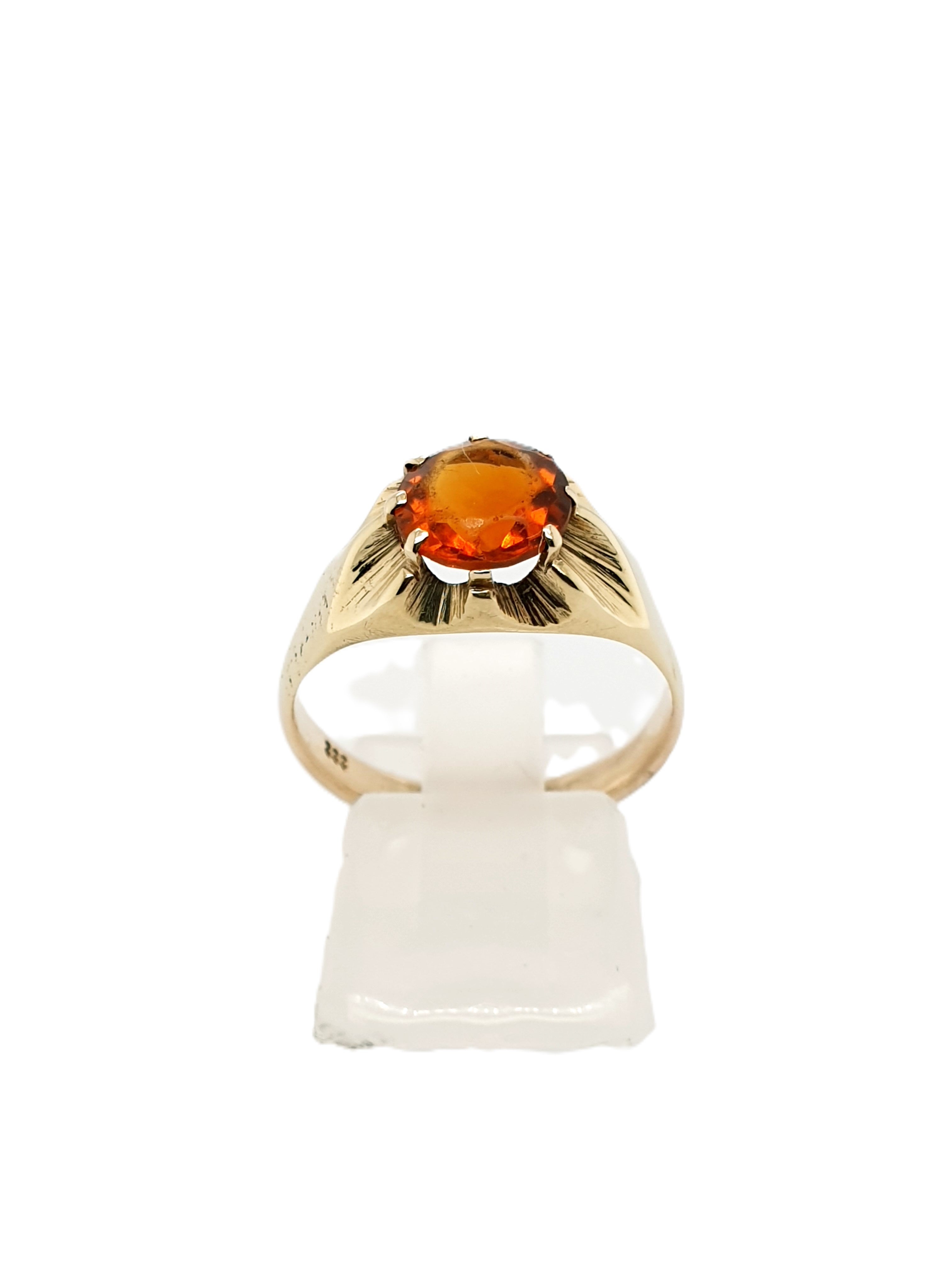 Gold Ring 333/8kt Gr.59 mit Schmuckstein Orange