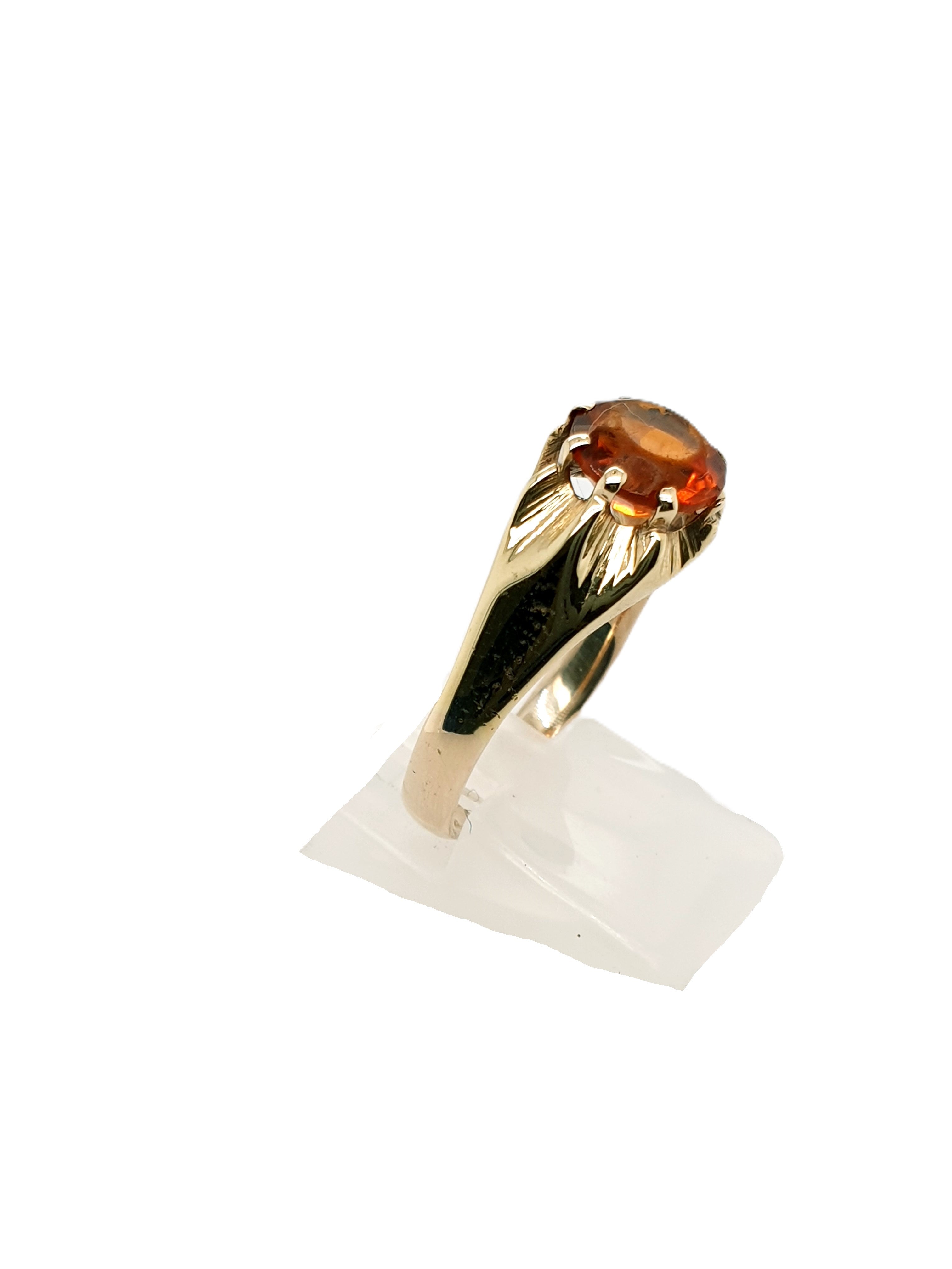 Gold Ring 333/8kt Gr.59 mit Schmuckstein Orange