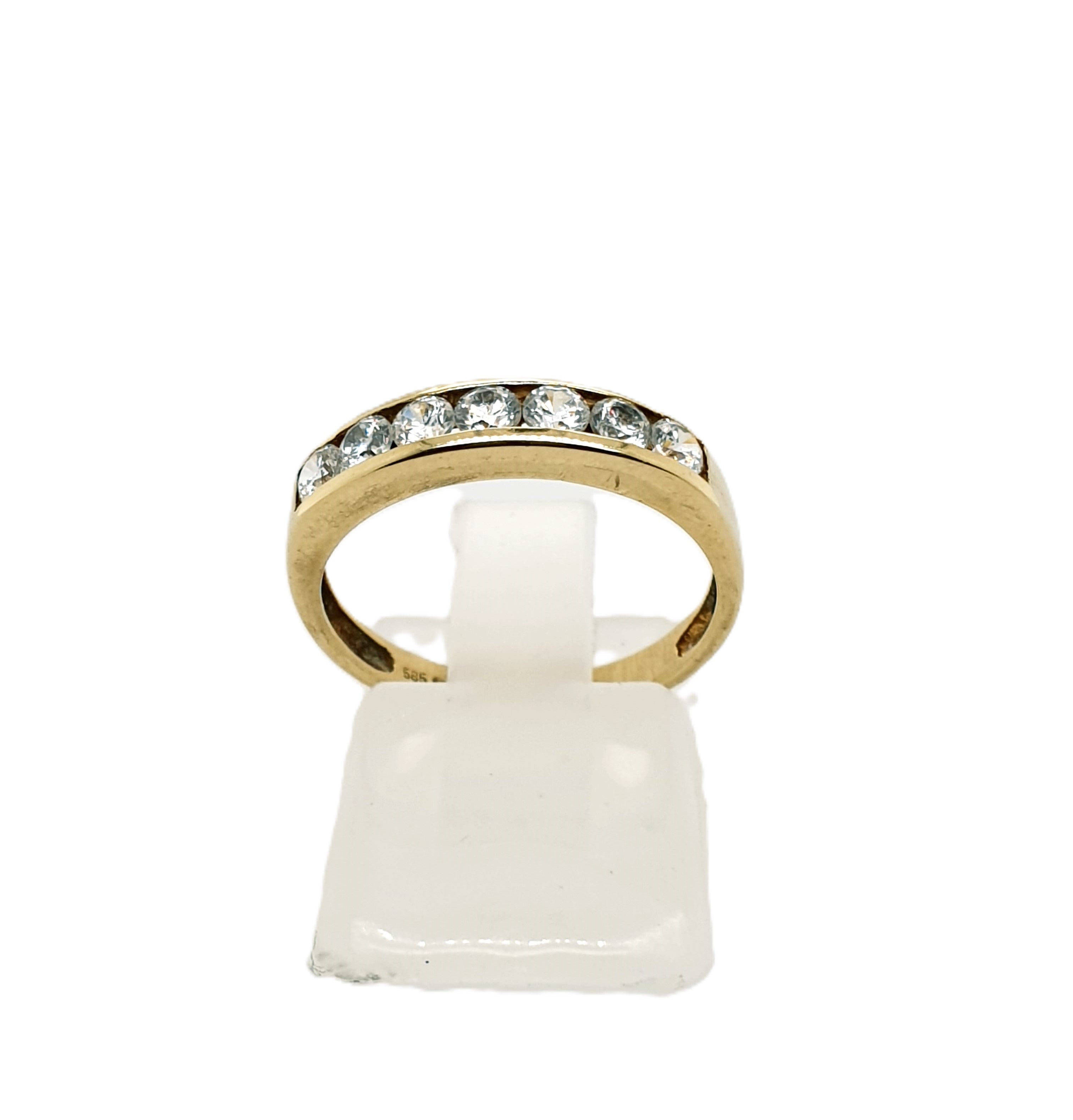 Goldring 585/14kt Gr.53 mit Schmucksteinen