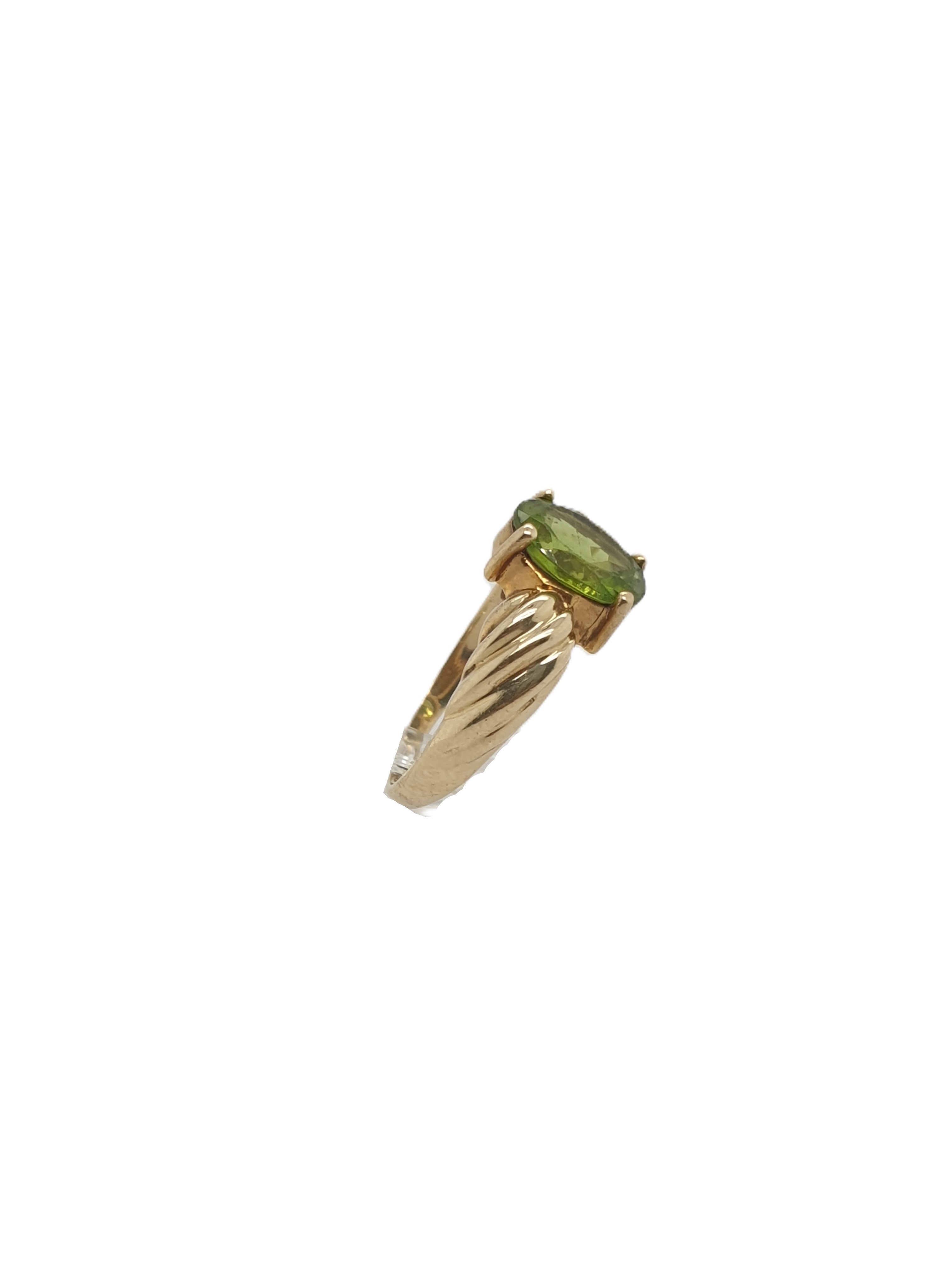 Gold Ring 375/9k mit grünem Schmuckstein Gr.50 Echtgold