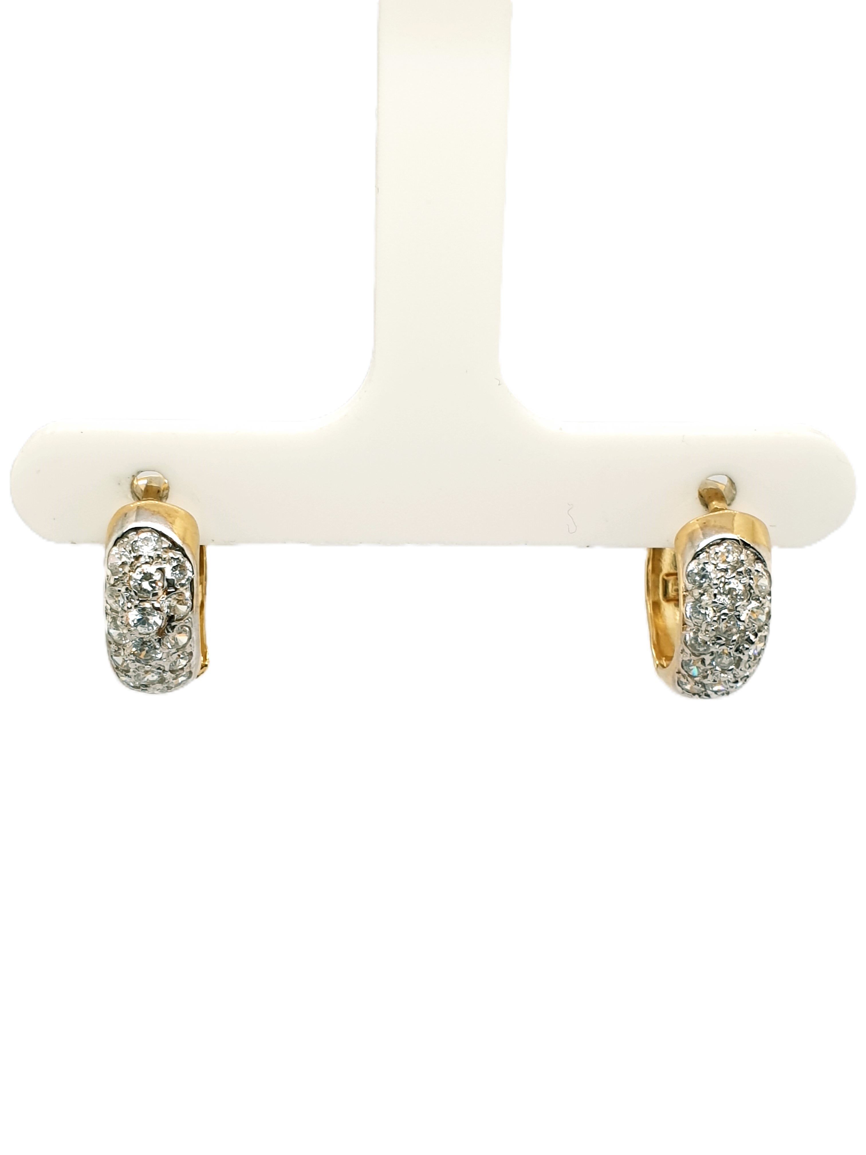 Gold Creolen 585/14kt mit Schmucksteinen