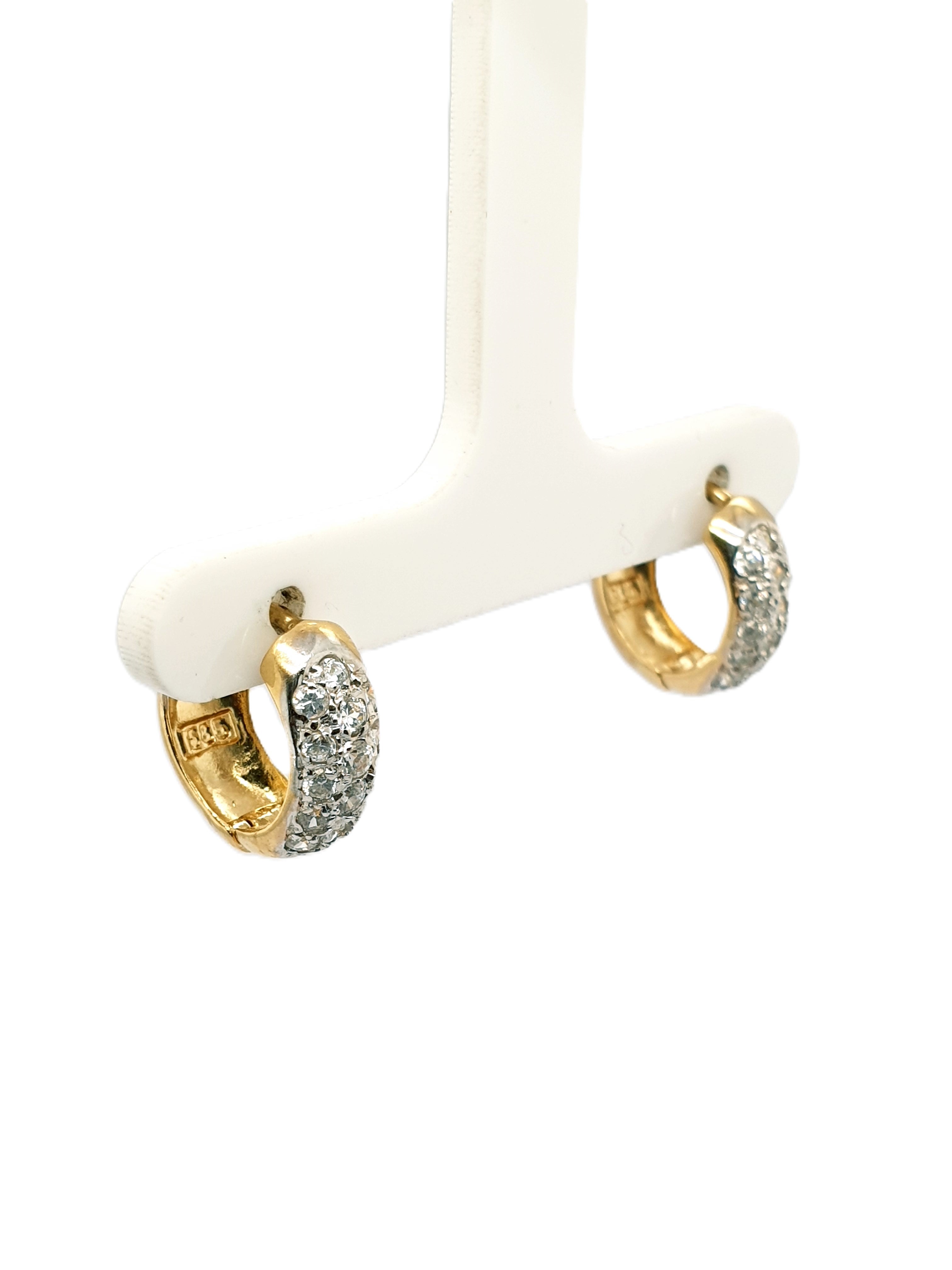 Gold Creolen 585/14kt mit Schmucksteinen
