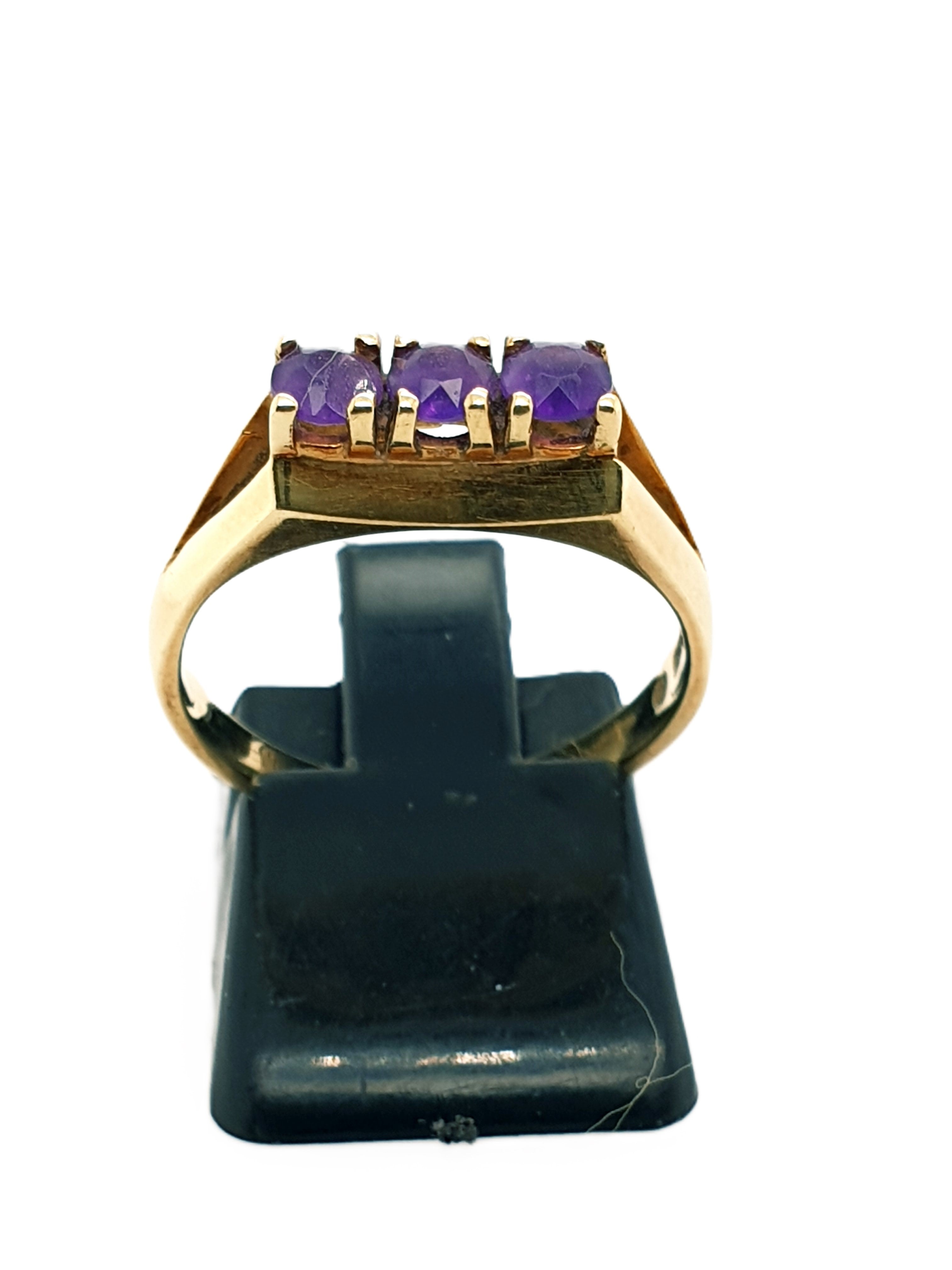 Gold Ring 585/14kt Gr.54 Lila Schmucksteine