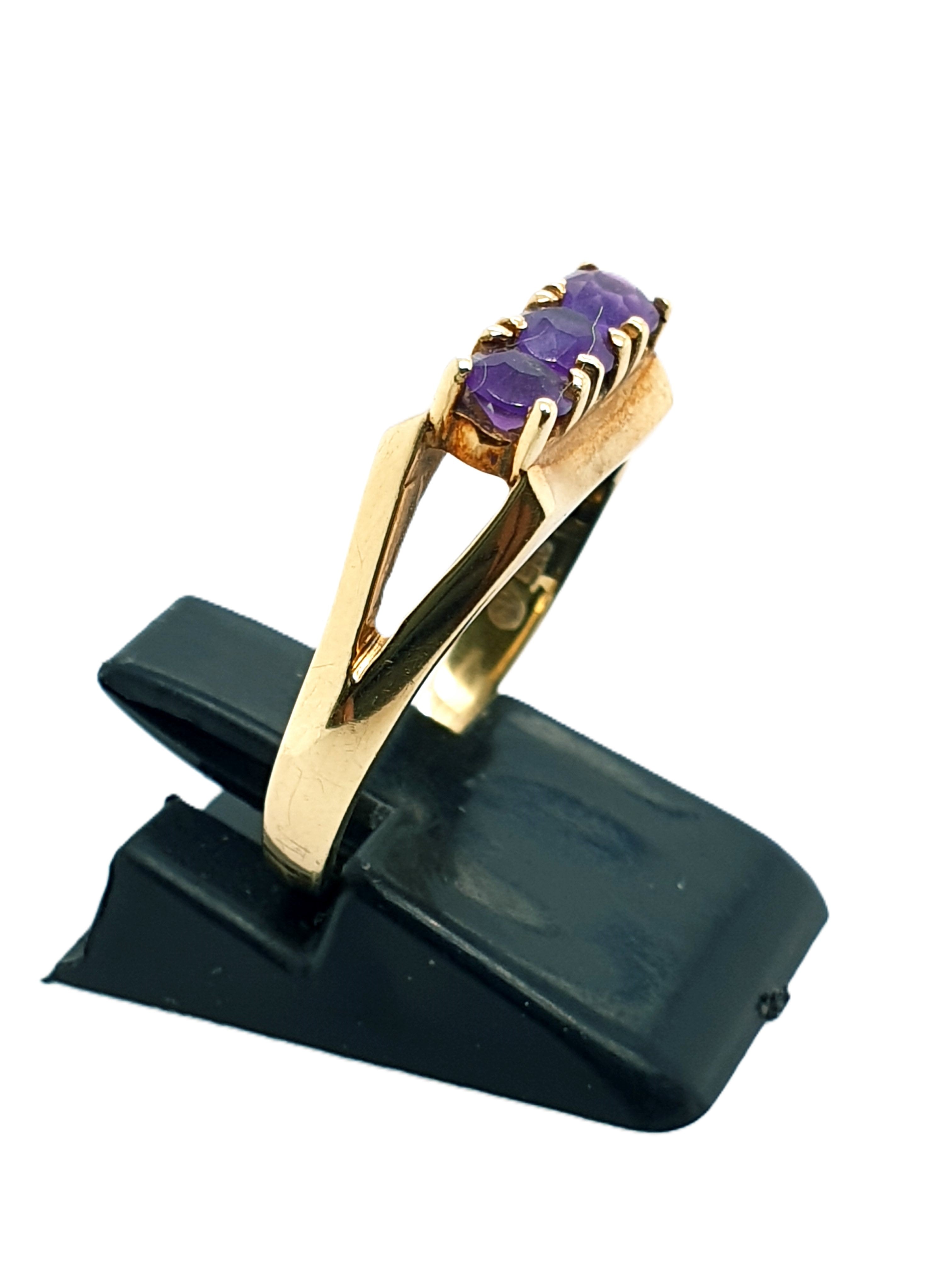 Gold Ring 585/14kt Gr.54 Lila Schmucksteine