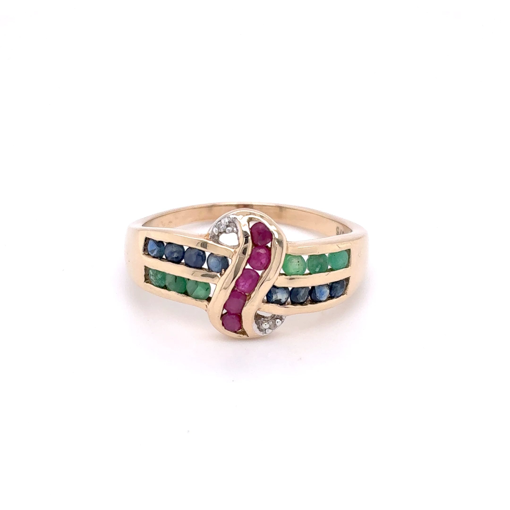 Damenring 375 Gelbgold 9kt Gold Diamanten Gr. 60