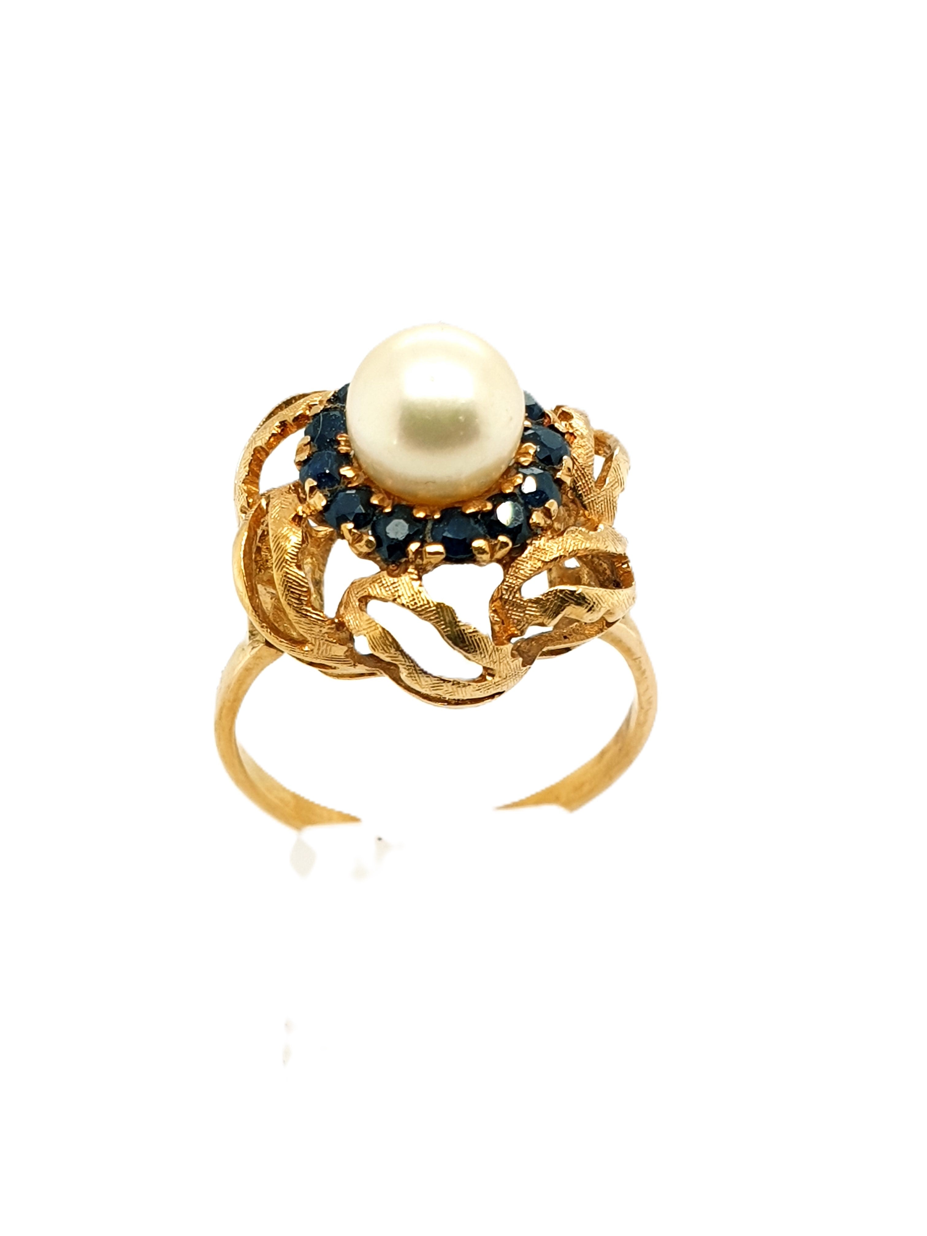 Gold Ring 750/18kt Gr.58 mit Perle