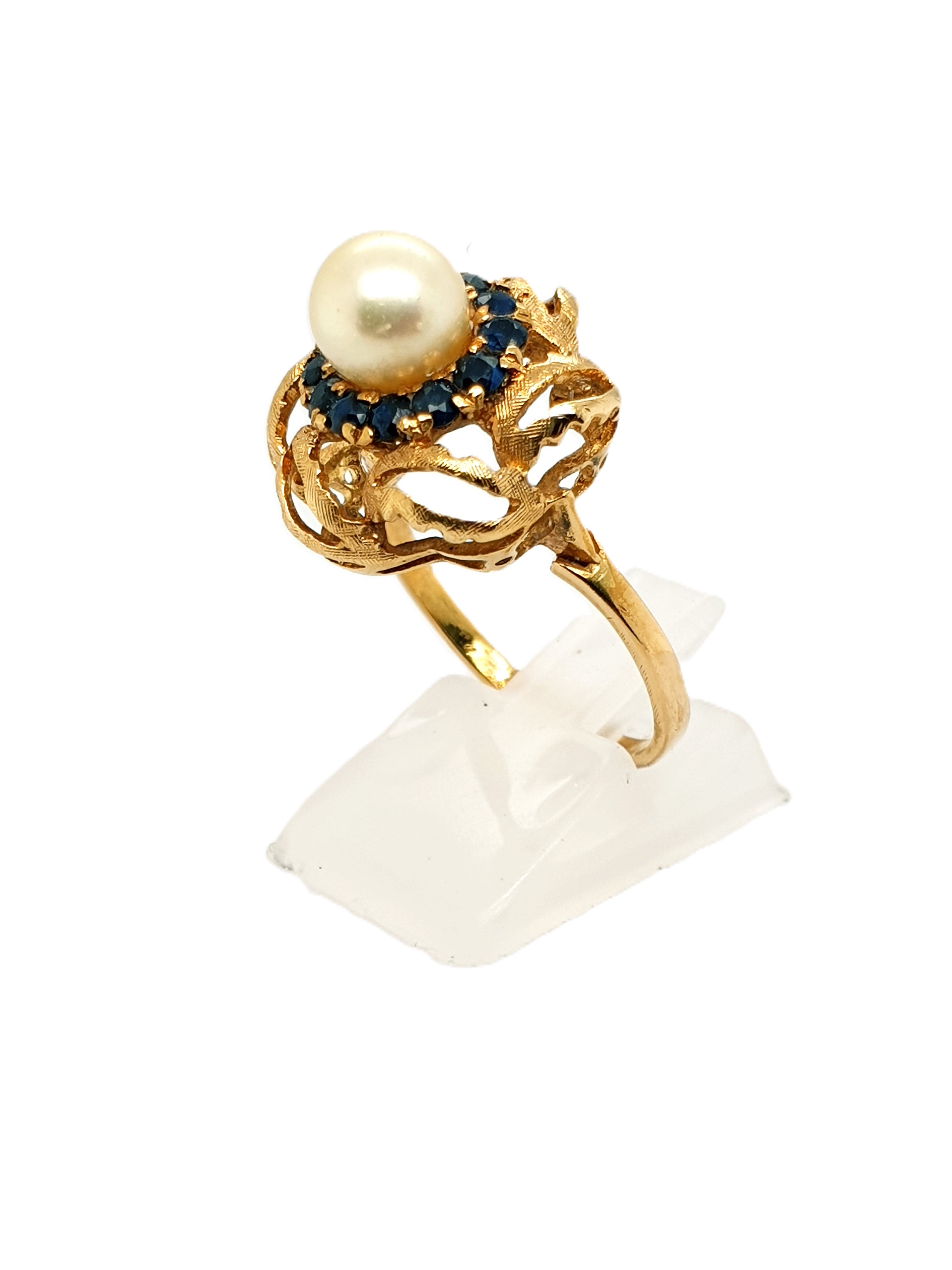 Gold Ring 750/18kt Gr.58 mit Perle
