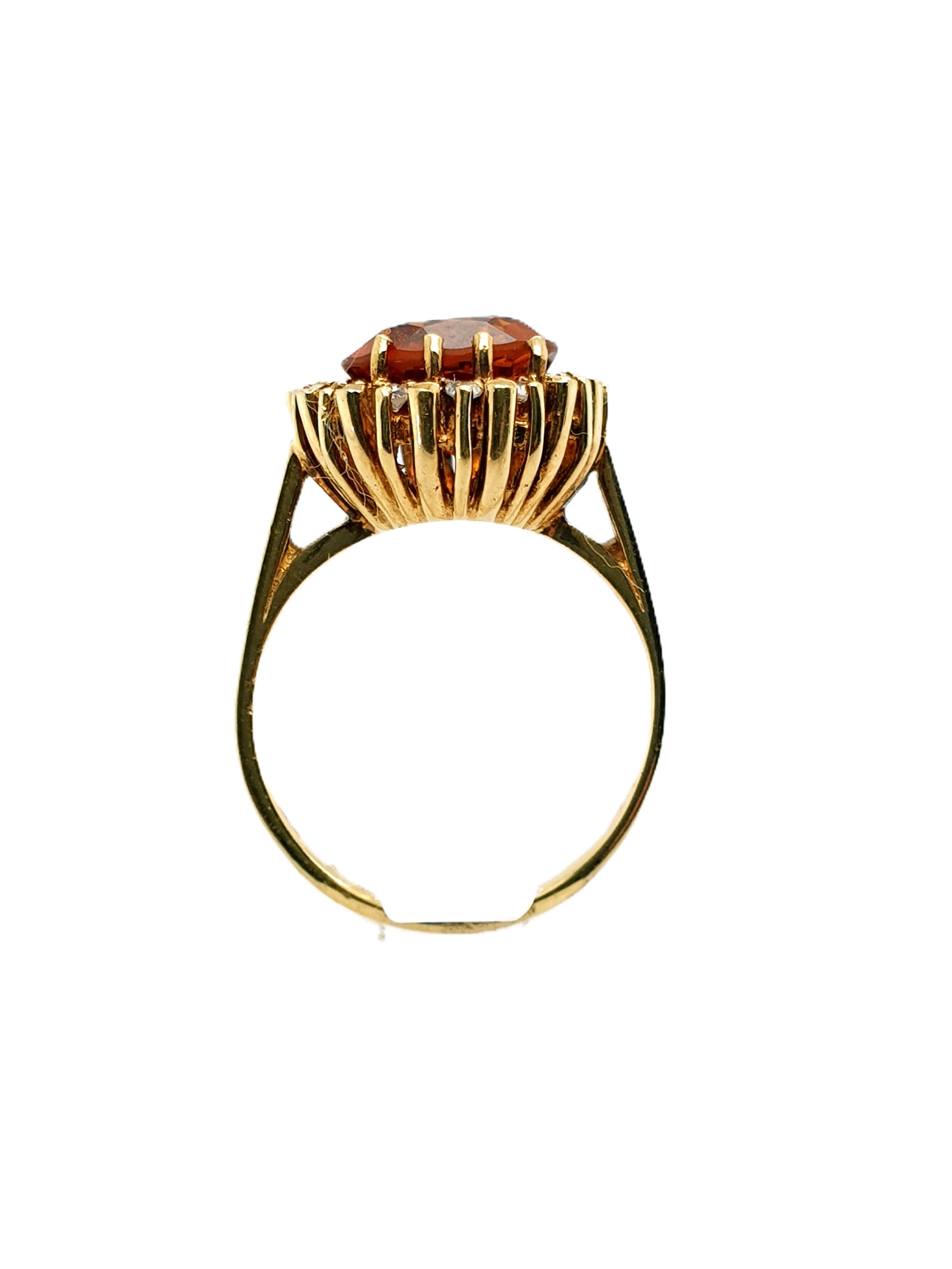 Gold Ring 585/14kt Gr.55 mit Citrin + Brillanten