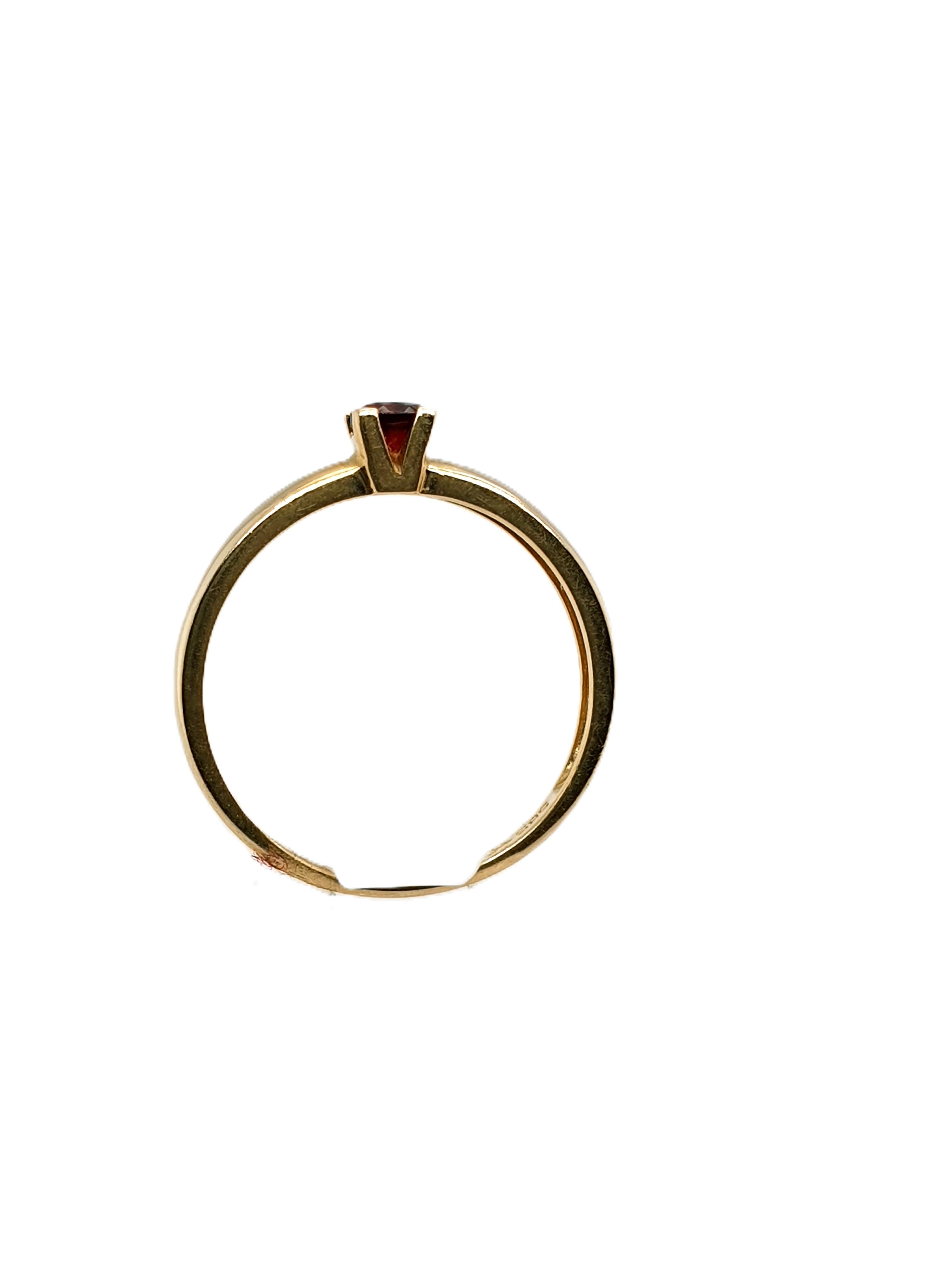 Gold Ring 585/14kt Gr.56 Schmuckstein Rot