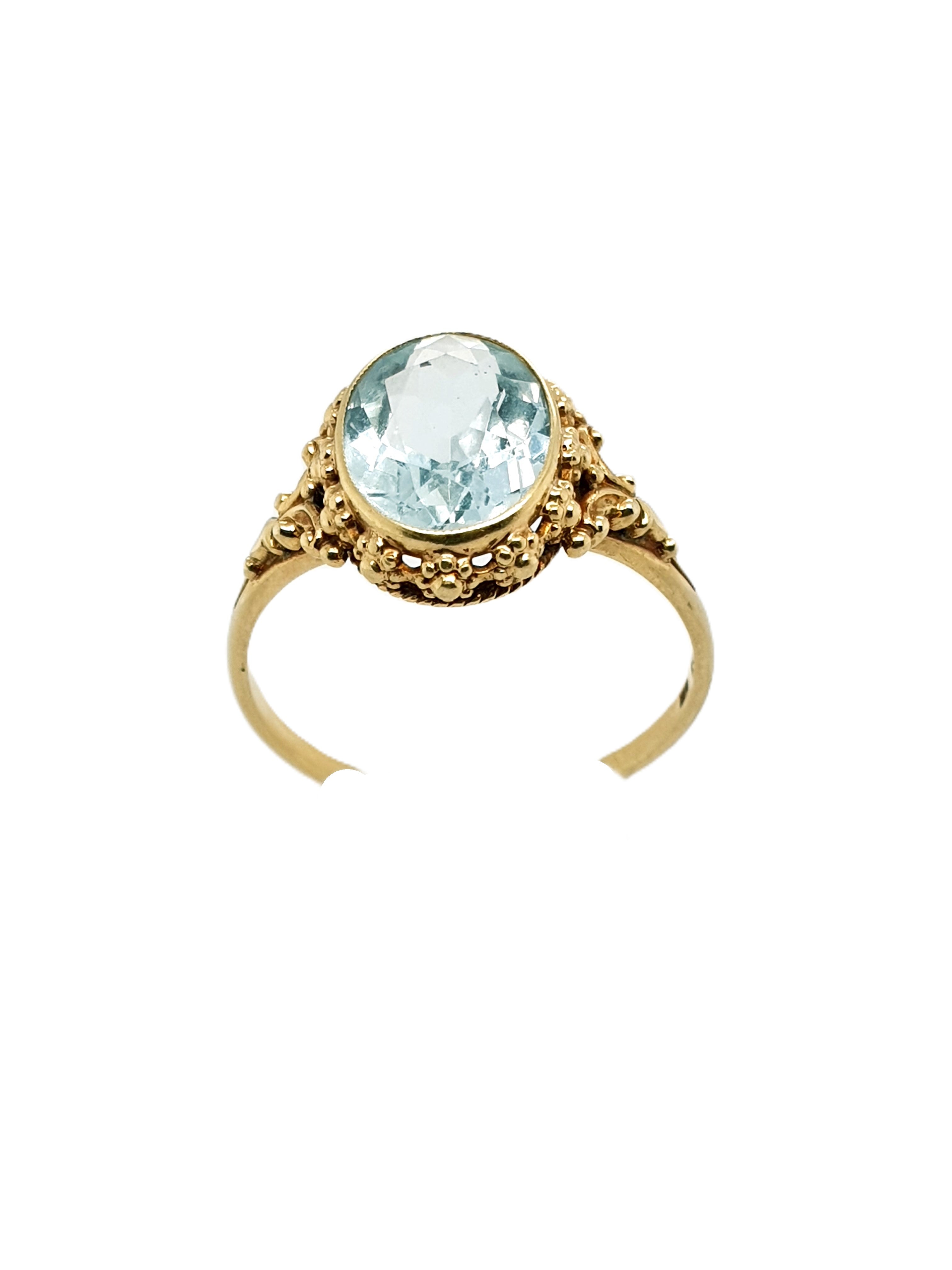 Gold Ring 585/14kt Gr.62 mit Topas