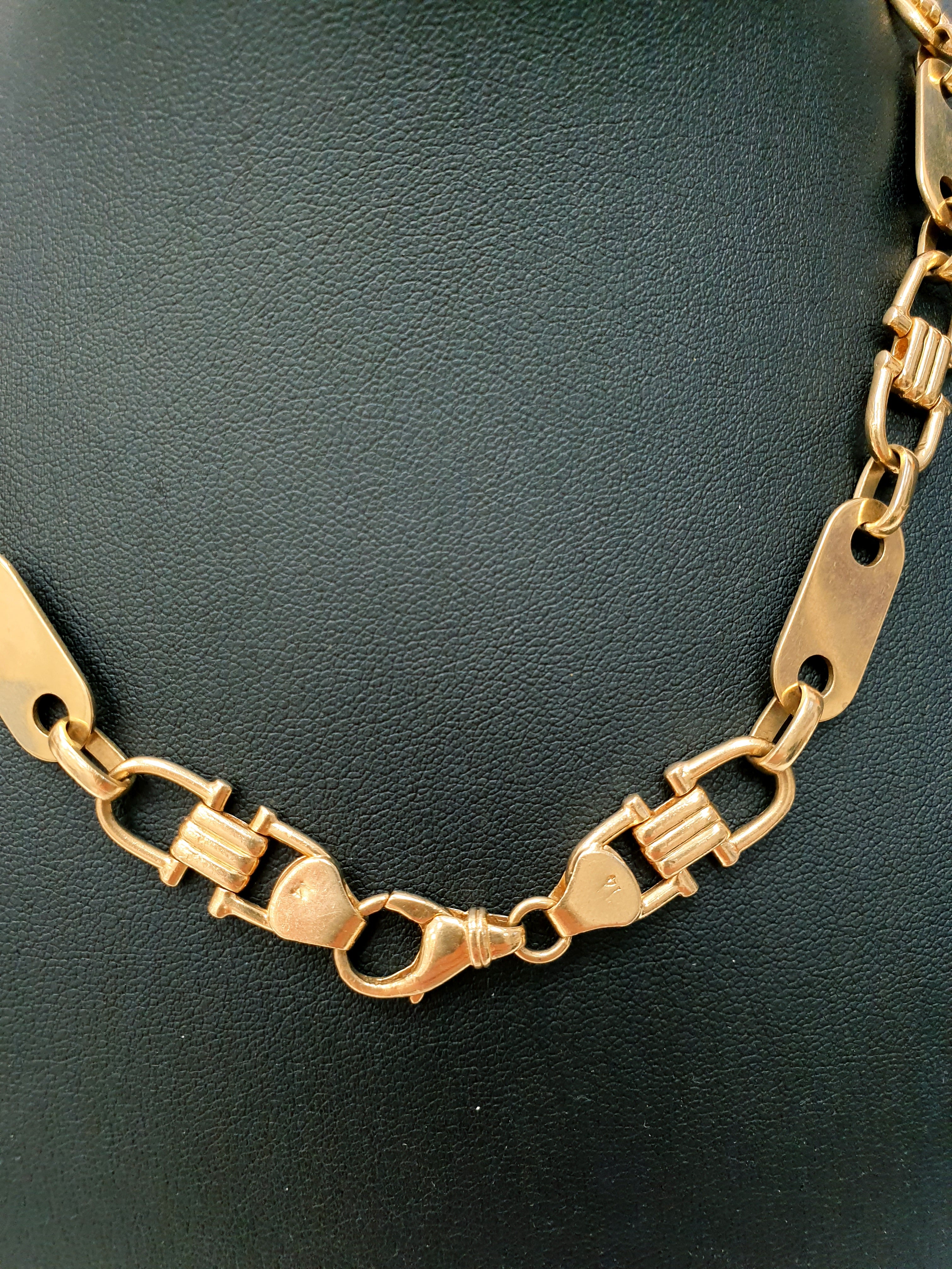 Platten Steigbügel Kette 585/14kt 60cm