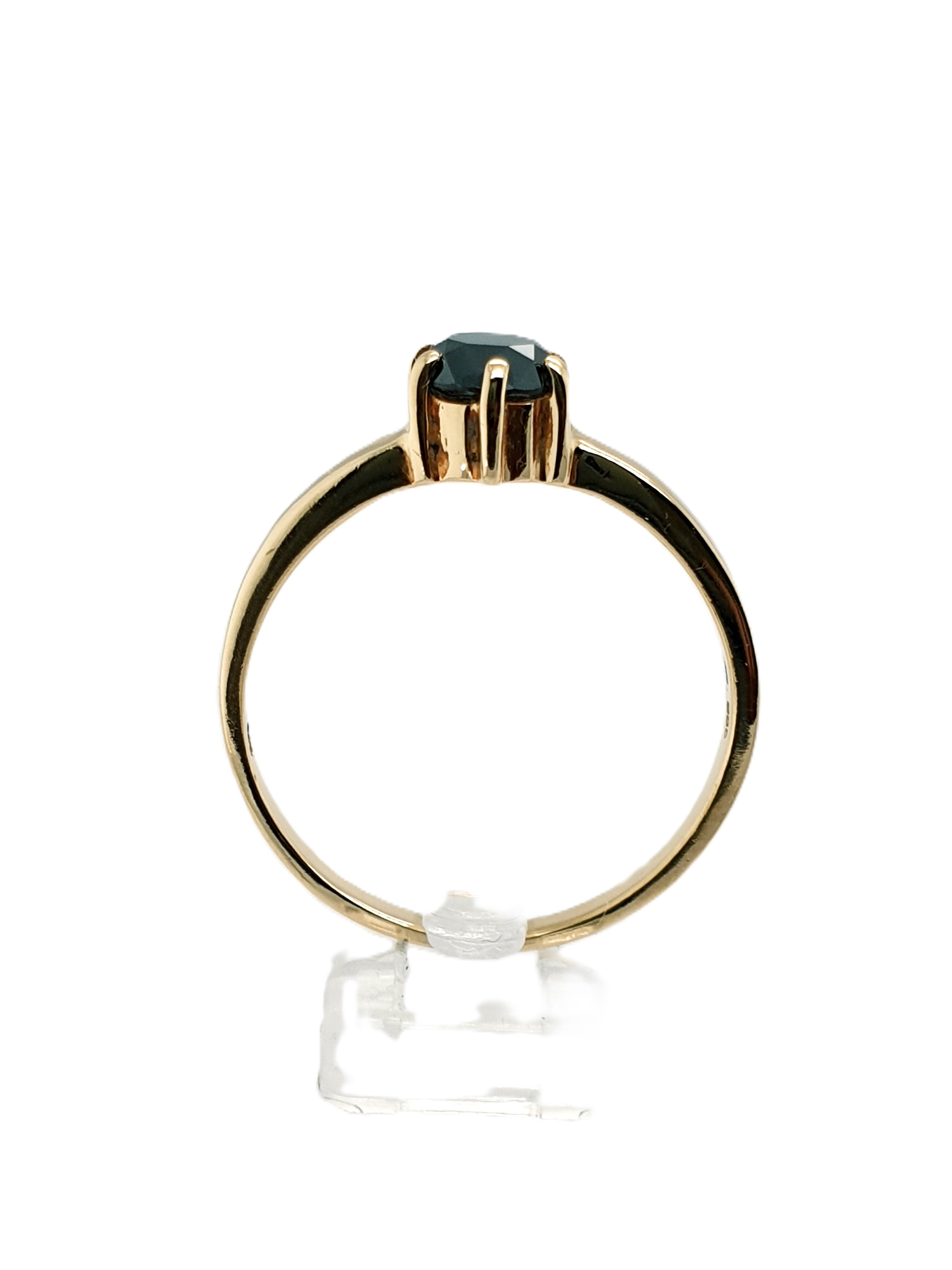 Gold Ring 585/14kt Gr.63 mit Schmuckstein Schwarz