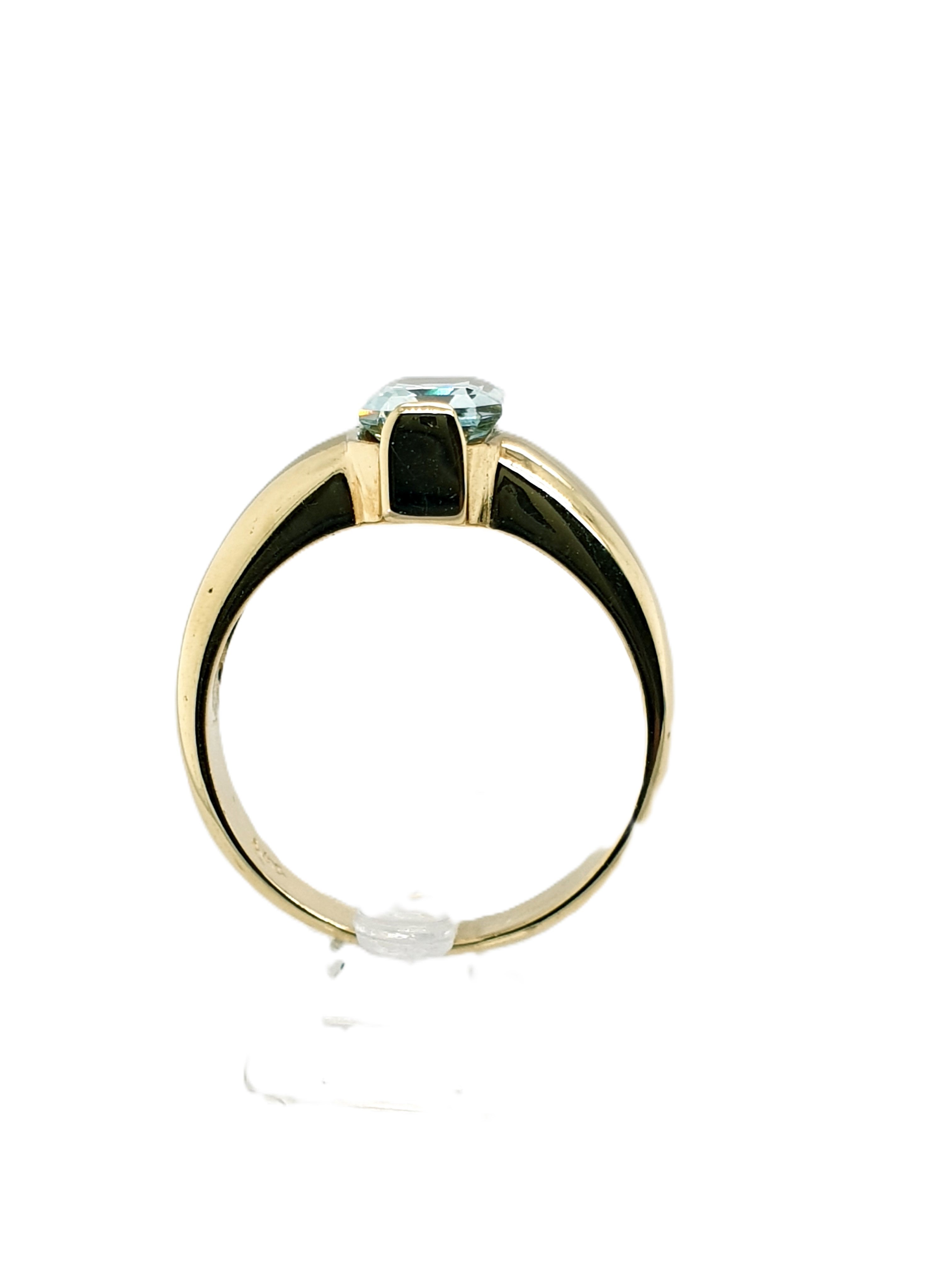 Gold Ring 585/14kt Gr.57 mit Schmuckstein Hellblau