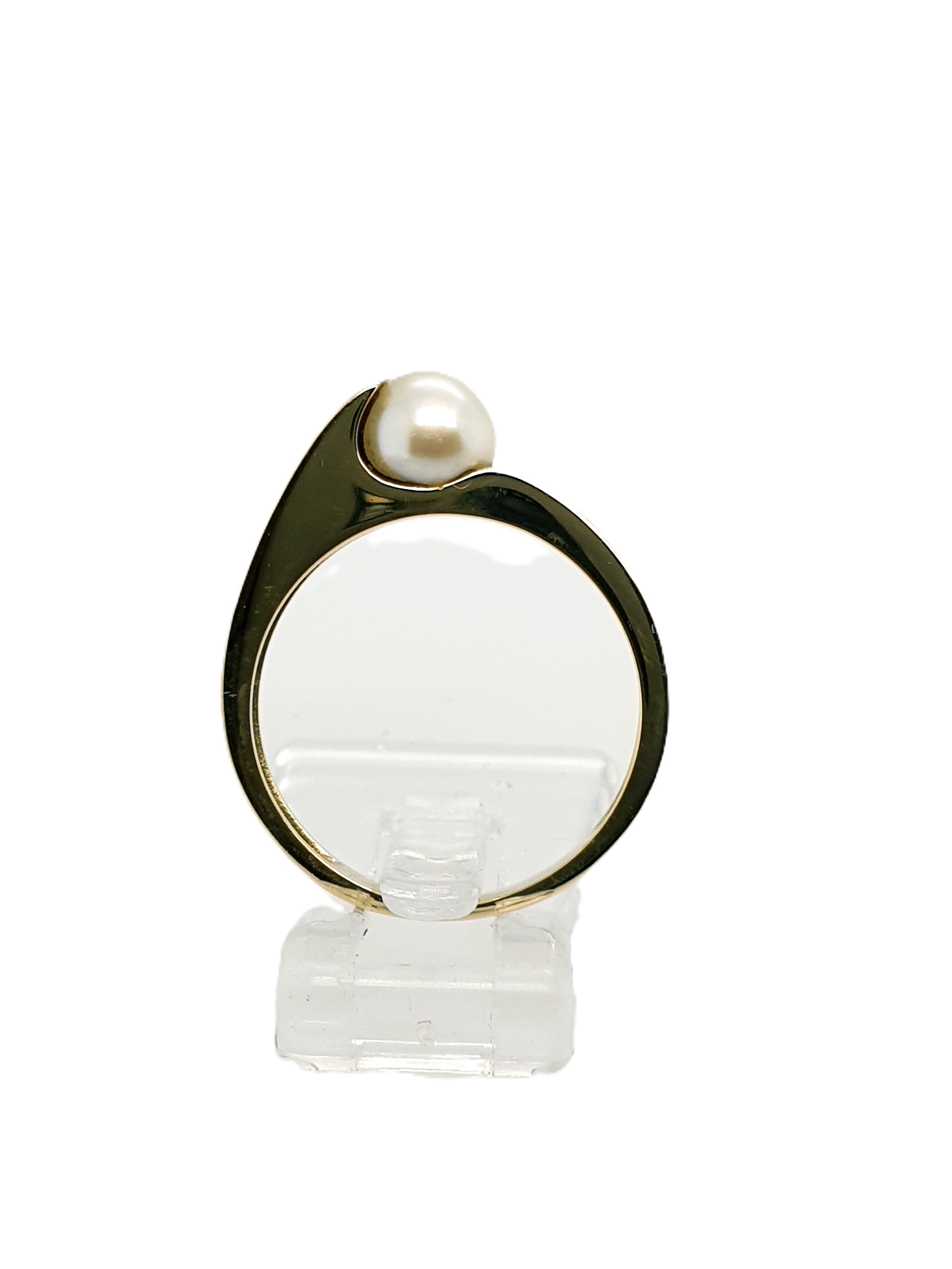 Gold Ring 585/14kt Gr.52 mit Perle