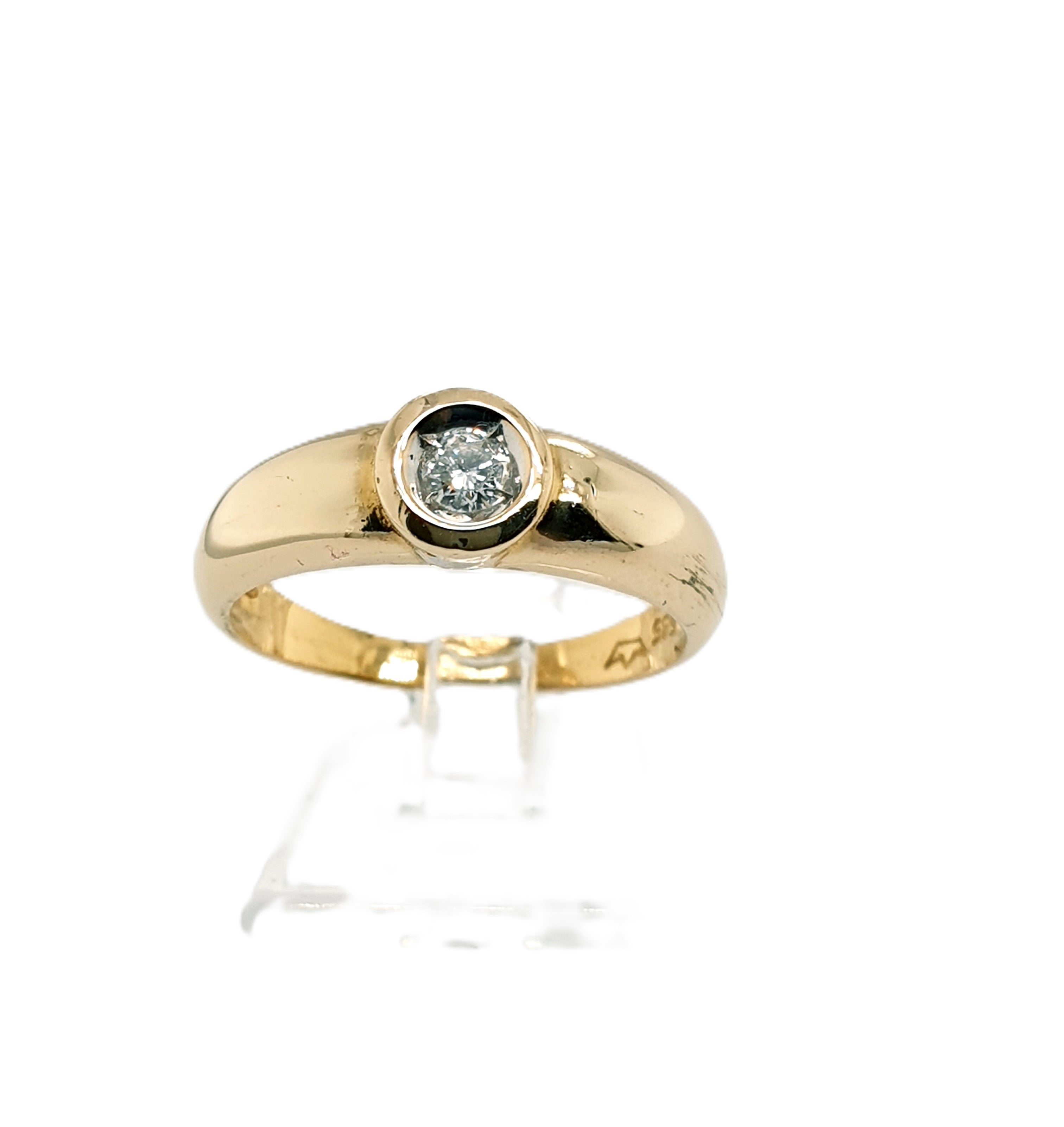 Gold Ring 585/14kt GR.53 mit Brillant 0,10ct
