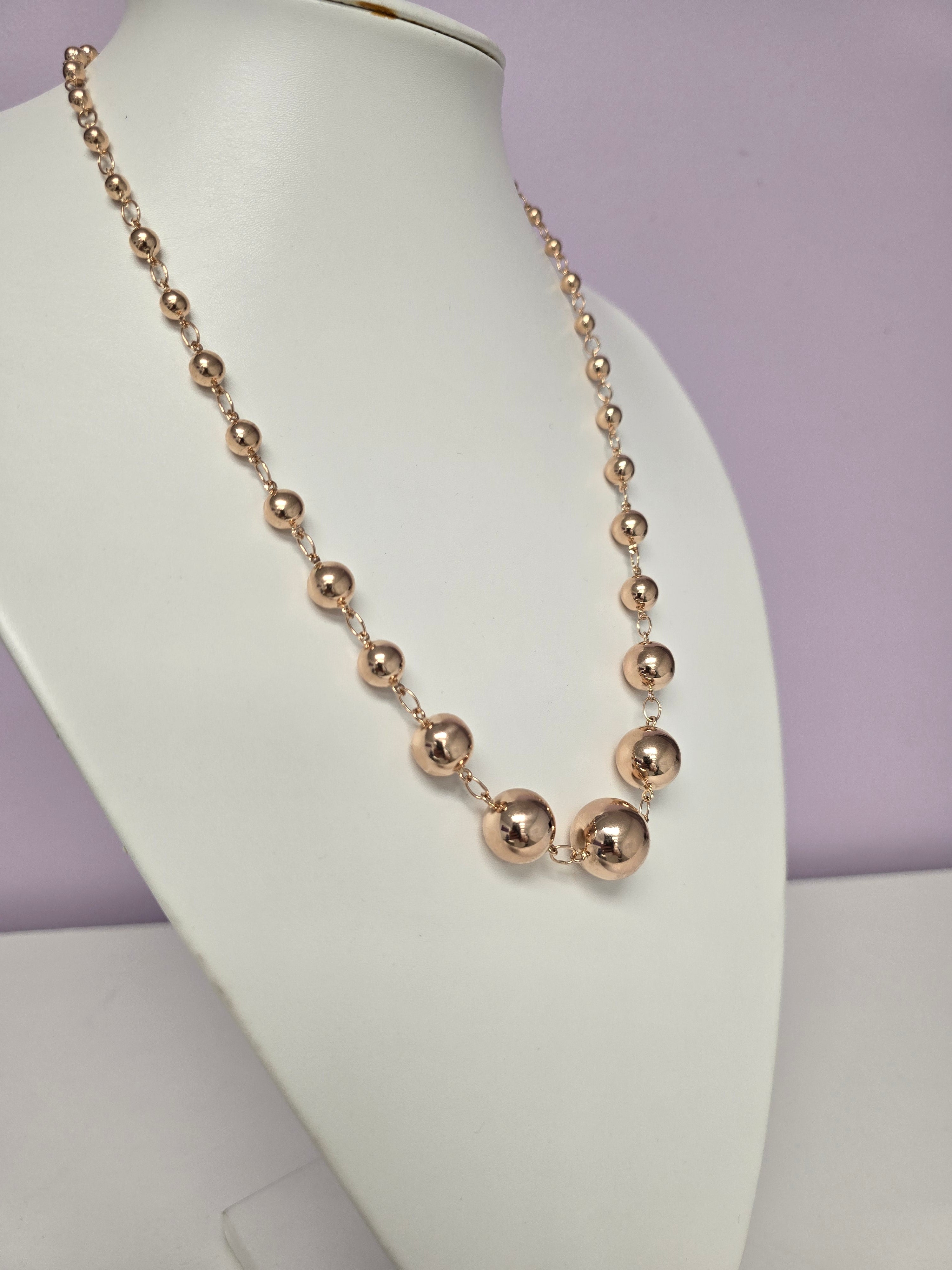 Kette Collier Rot Gold 585 Kugel Damen Schmuck