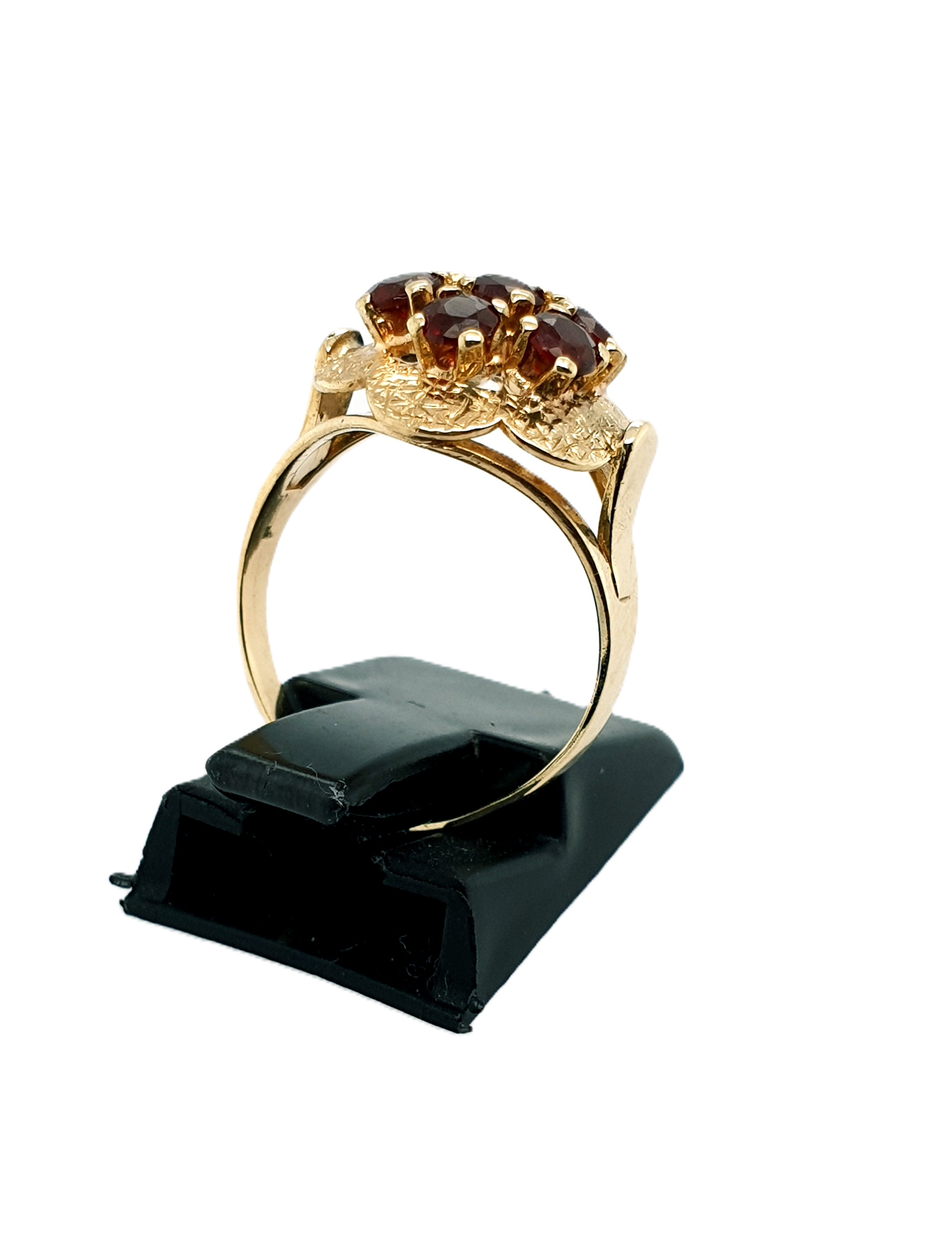 Gold Ring 333/8kt Gr.52 mit Granat