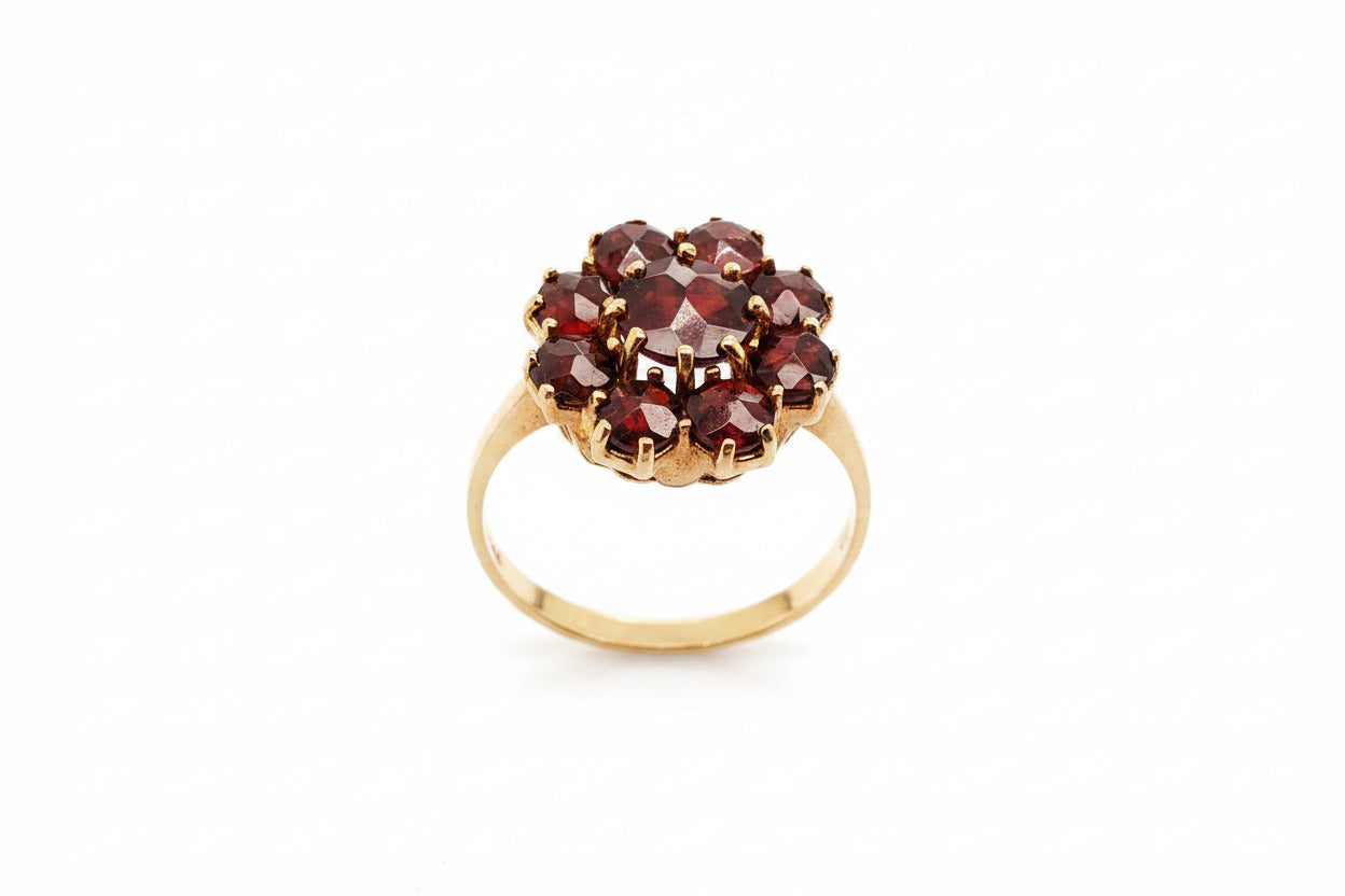 Gold Ring 585/14kt Gr.54 mit Granat