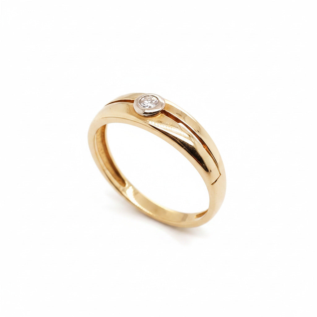 Gold Ring 585/14kt mit Brillant Gr.55