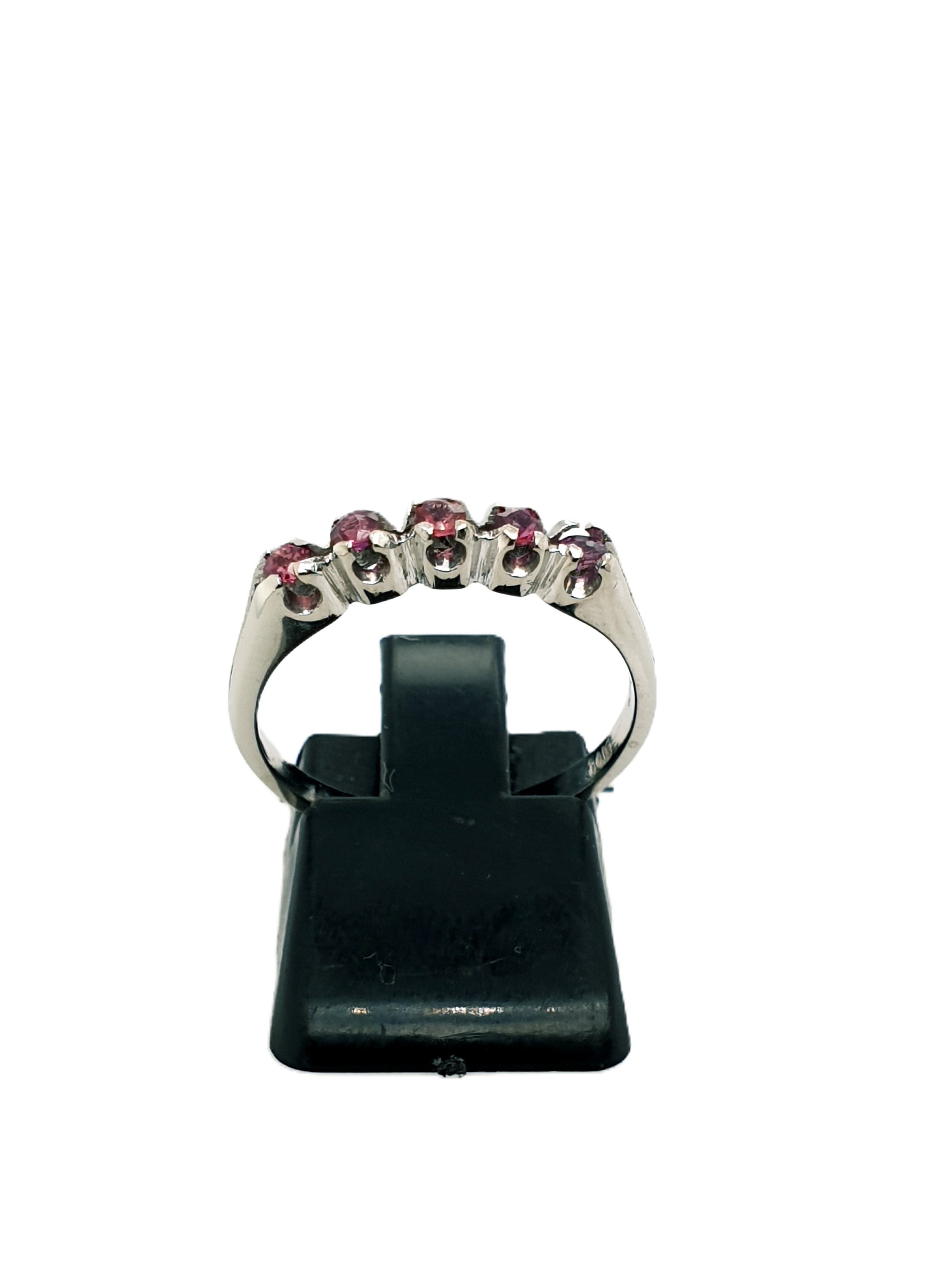 Weißgold Rubin Ring 585/14kt Gr.56