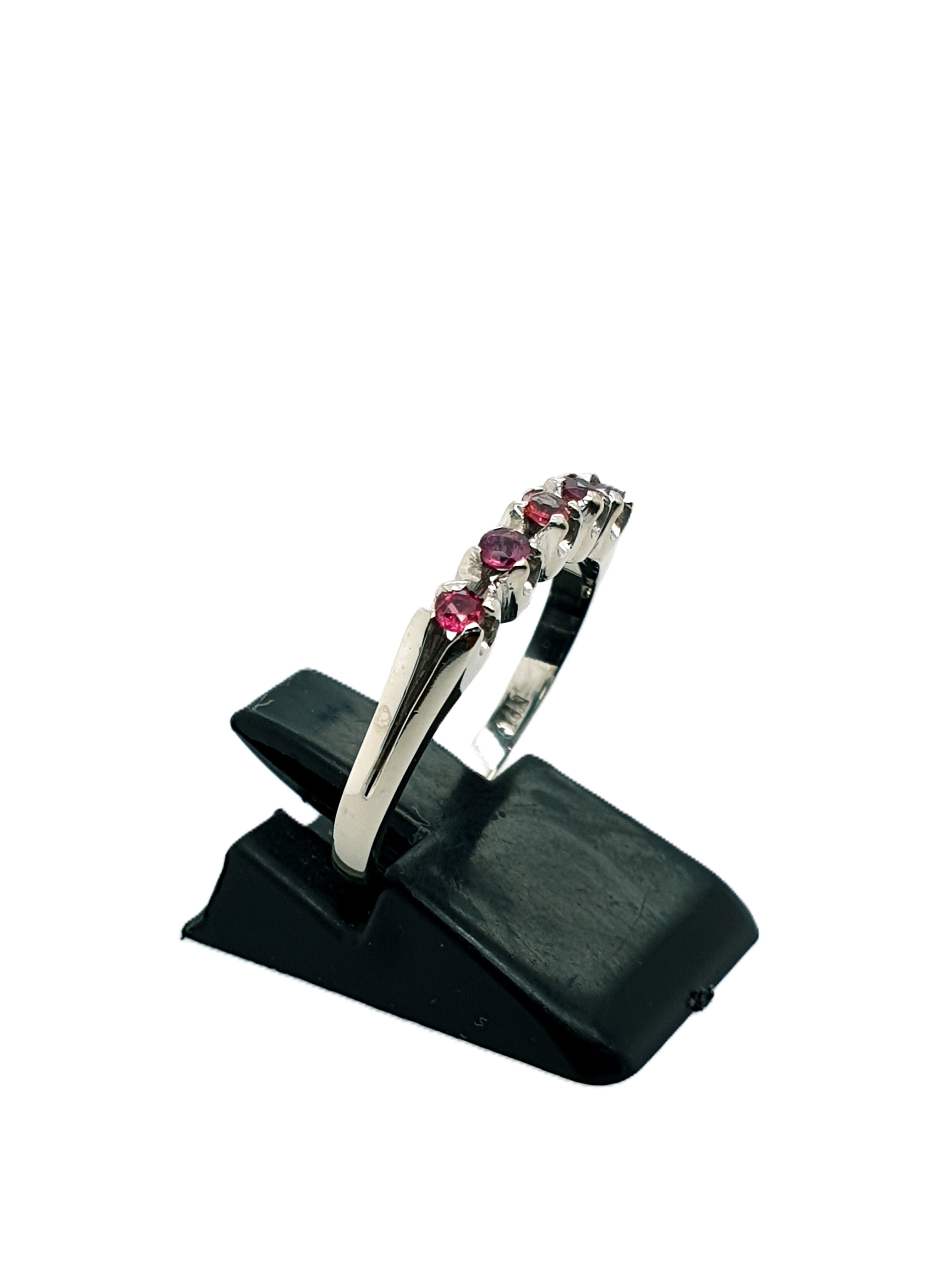 Weißgold Rubin Ring 585/14kt Gr.56