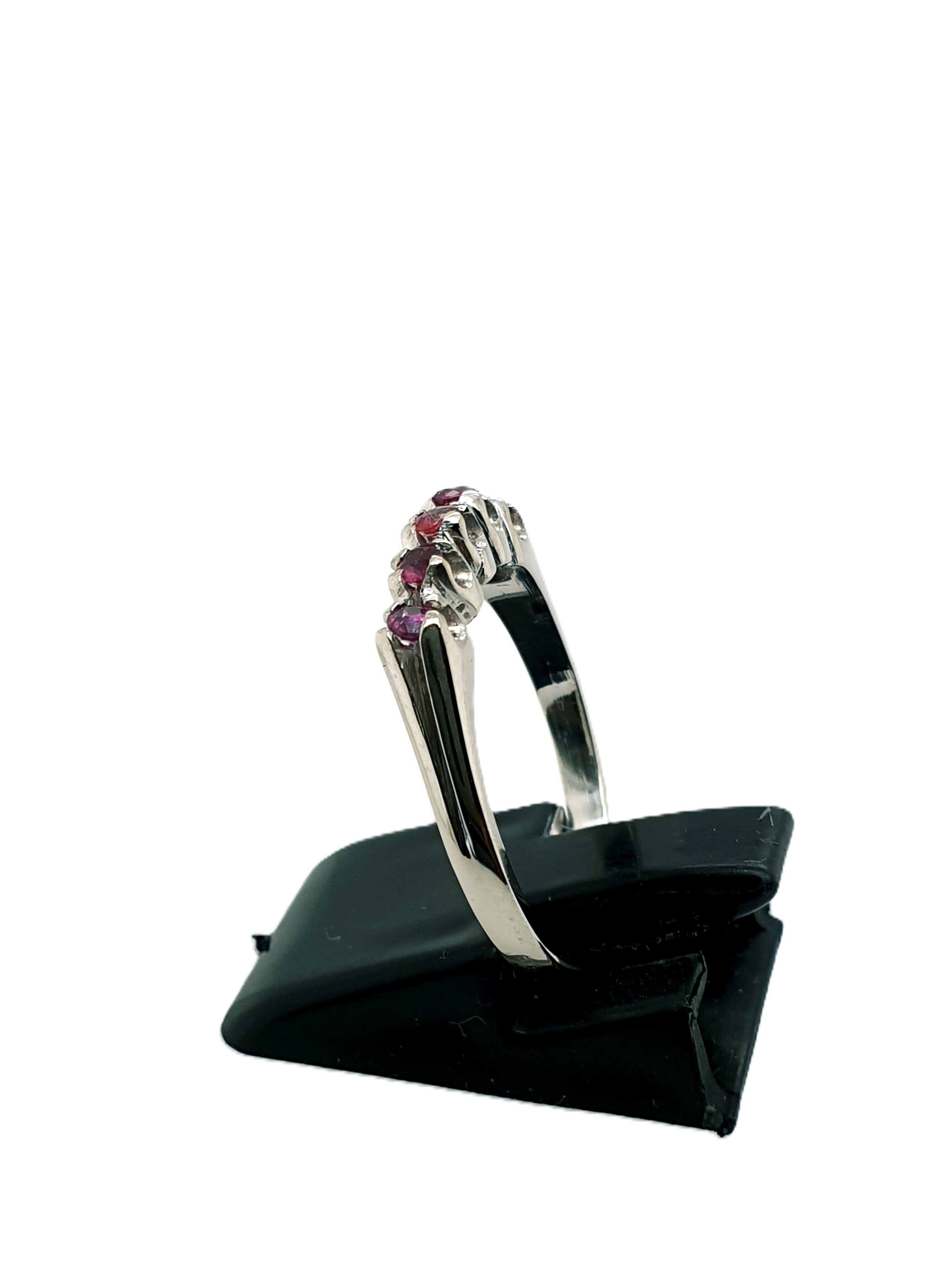 Weißgold Rubin Ring 585/14kt Gr.56