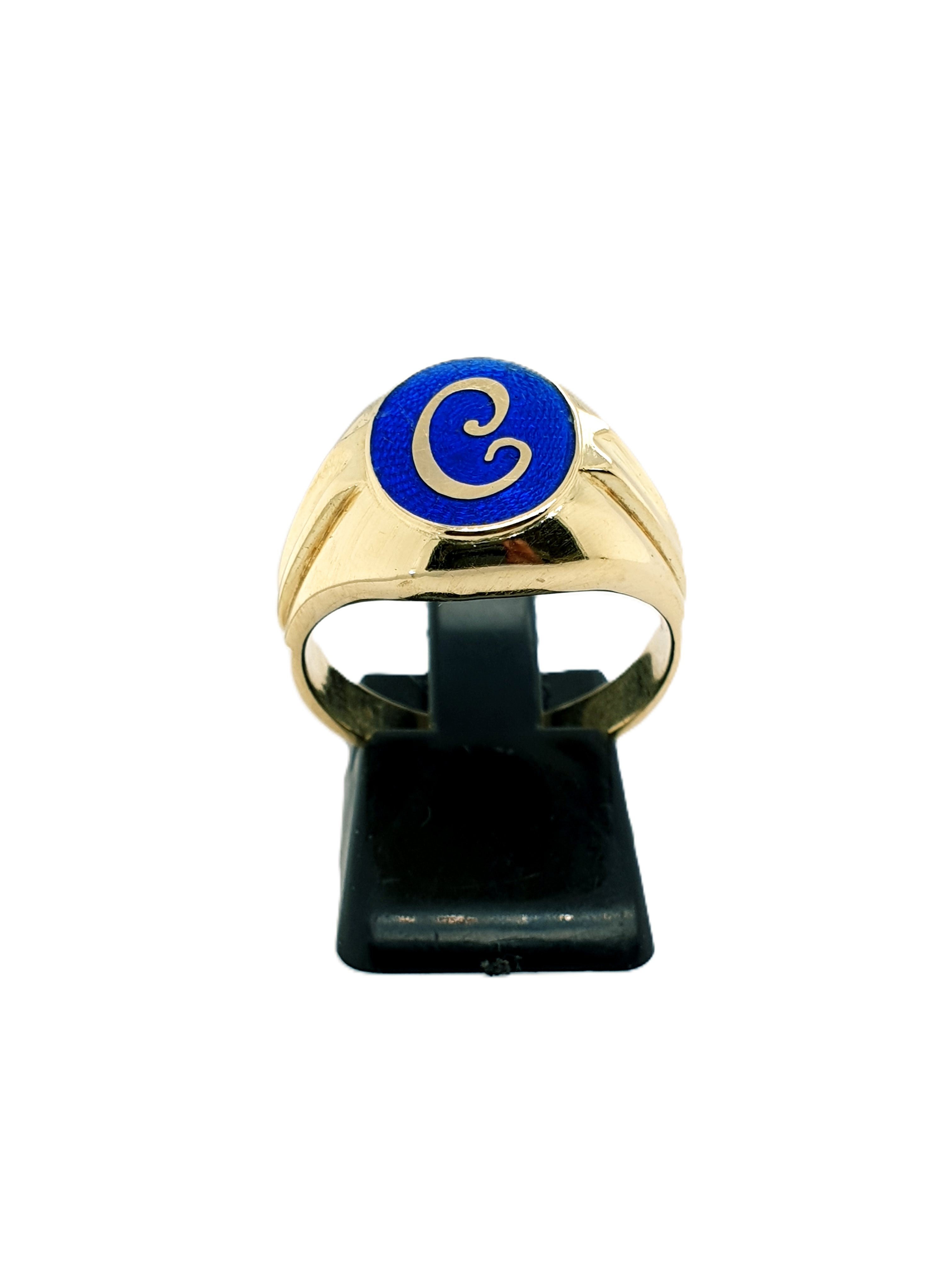 Goldring 585/14k Gr.59 mit ''C''