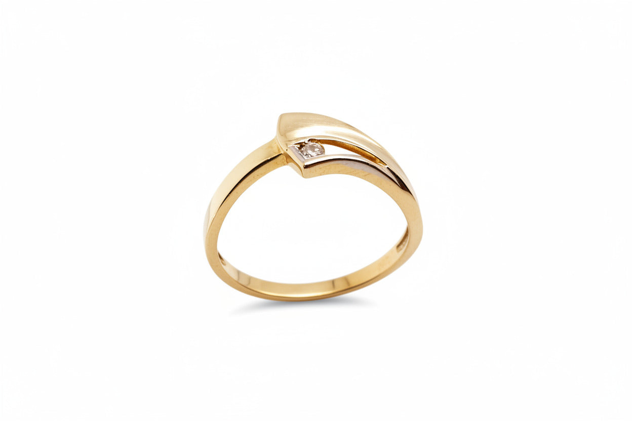 Goldring 585/14kt Gr.59 mit Brillant ca. 0,05ct