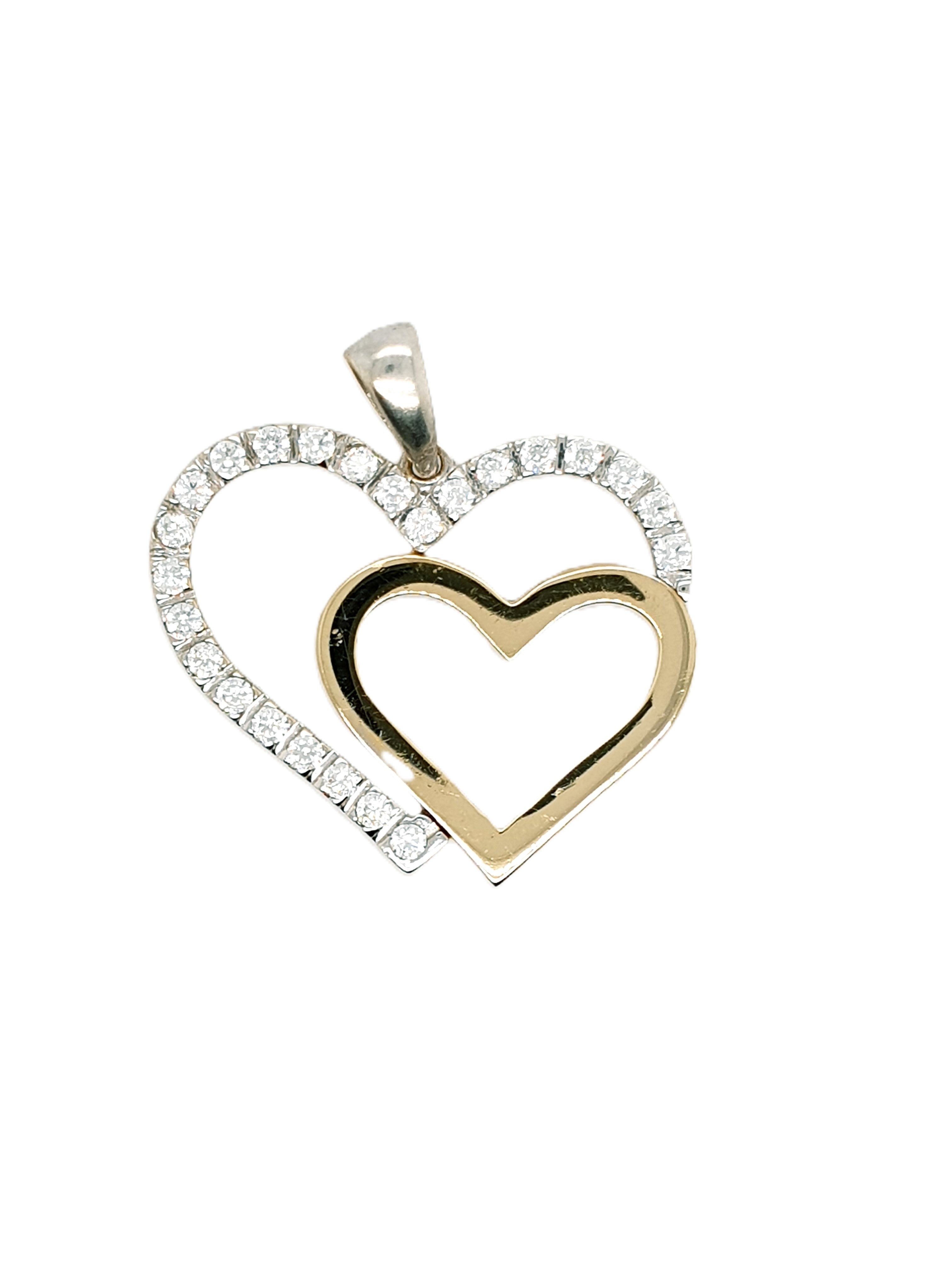 Anhänger Weißgold Gelbgold 585/14kt Herzchen