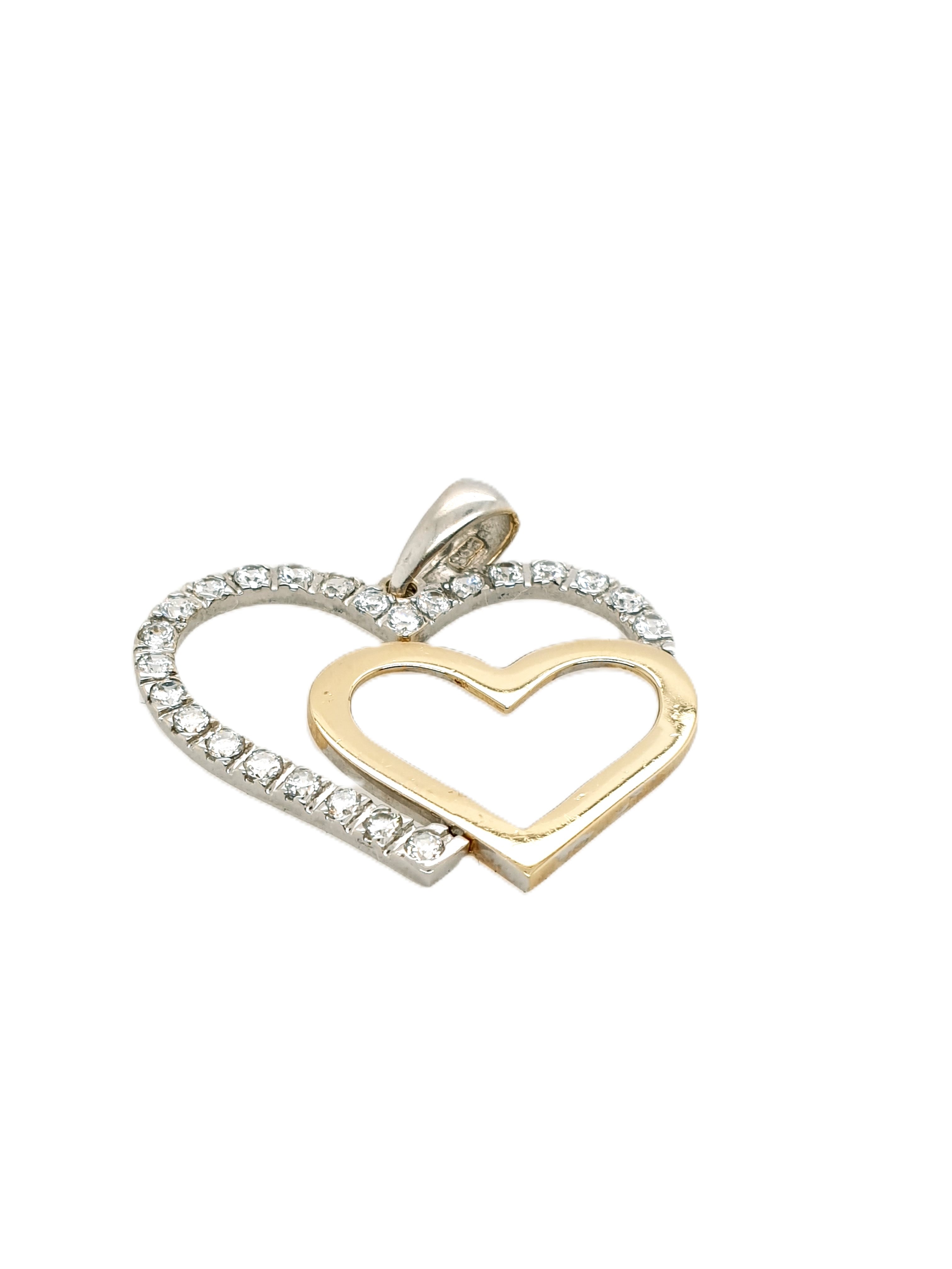 Anhänger Weißgold Gelbgold 585/14kt Herzchen