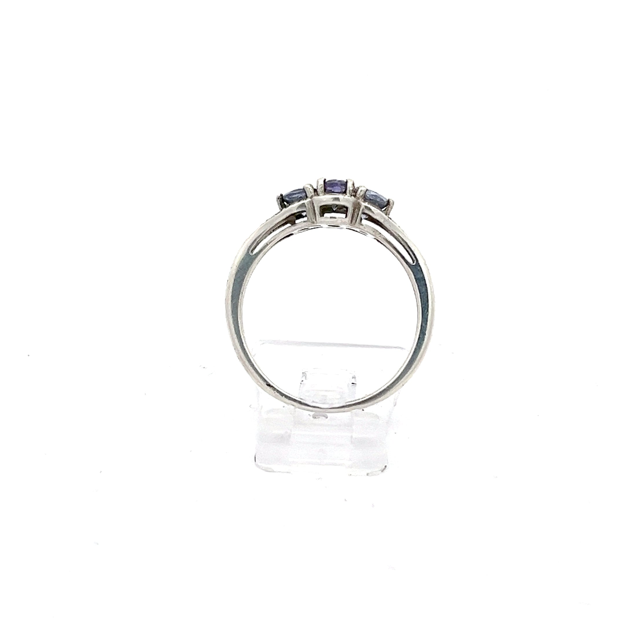 Ring Silber mit lila Farbsteinen Schmuck *53