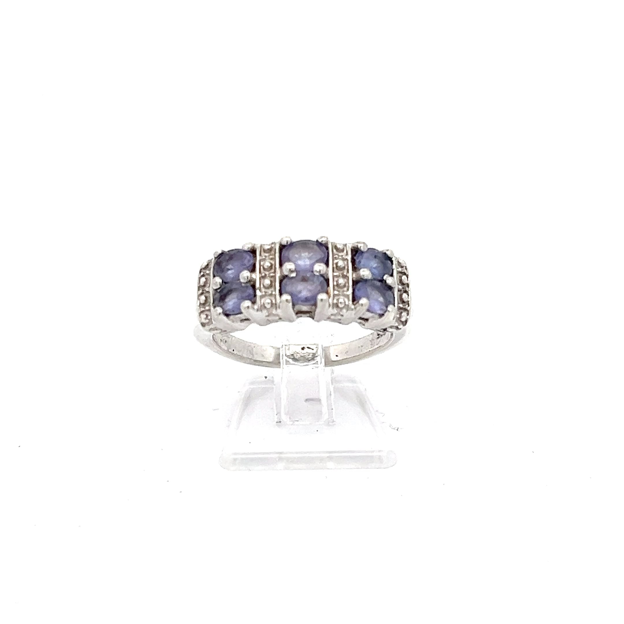 Ring Silber mit Farbstein lila *54