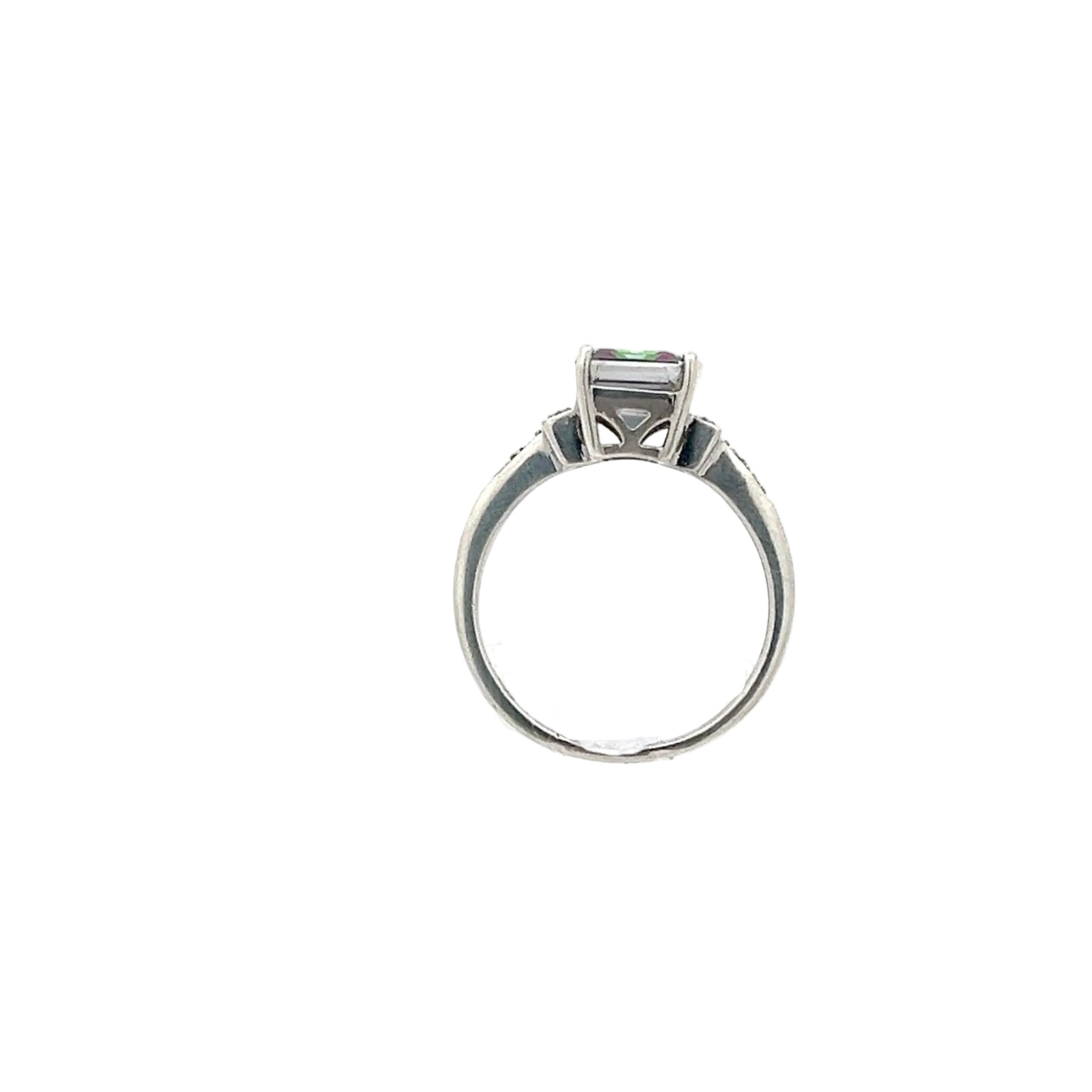 Ring Sterling Silber 925 mit Farbstein bunt dunkel *55