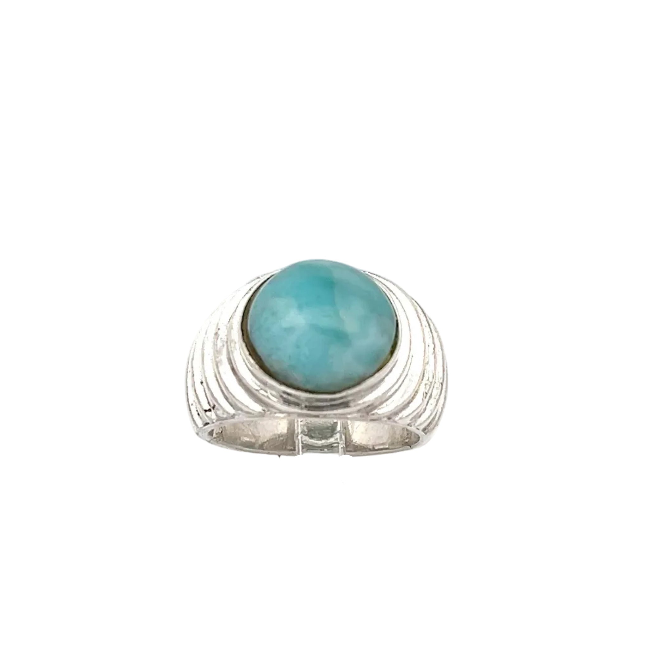Ring Silber 925 mit hell blauem Stein *54