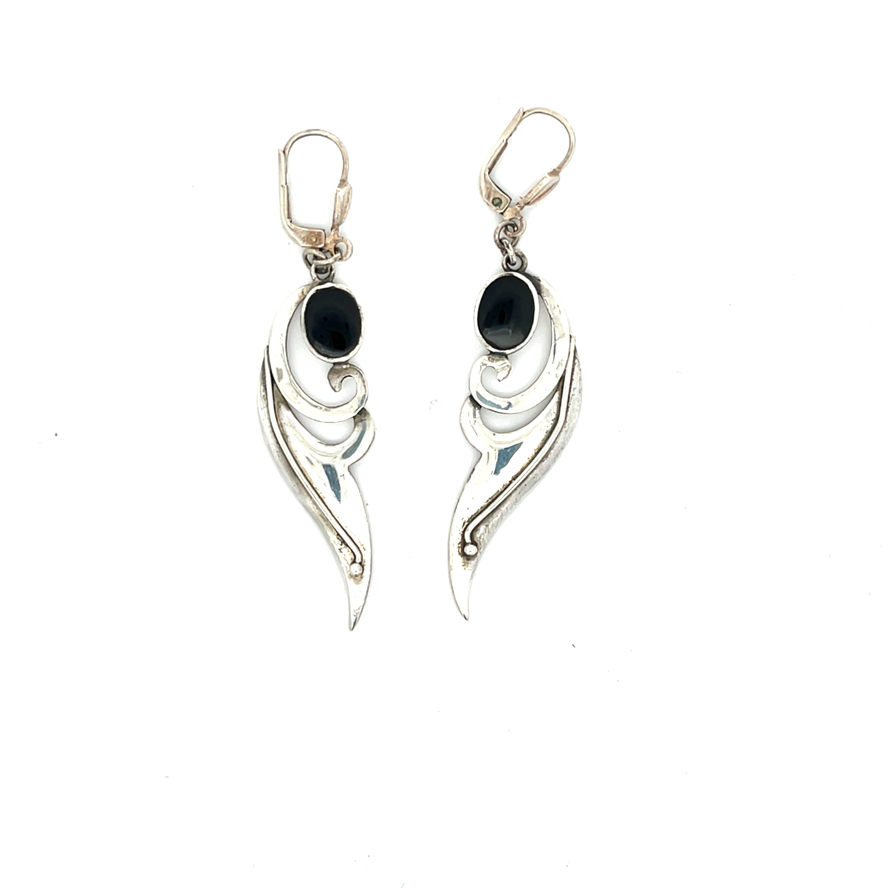 Sterling Silber 925 Ohrringe mit Onyx